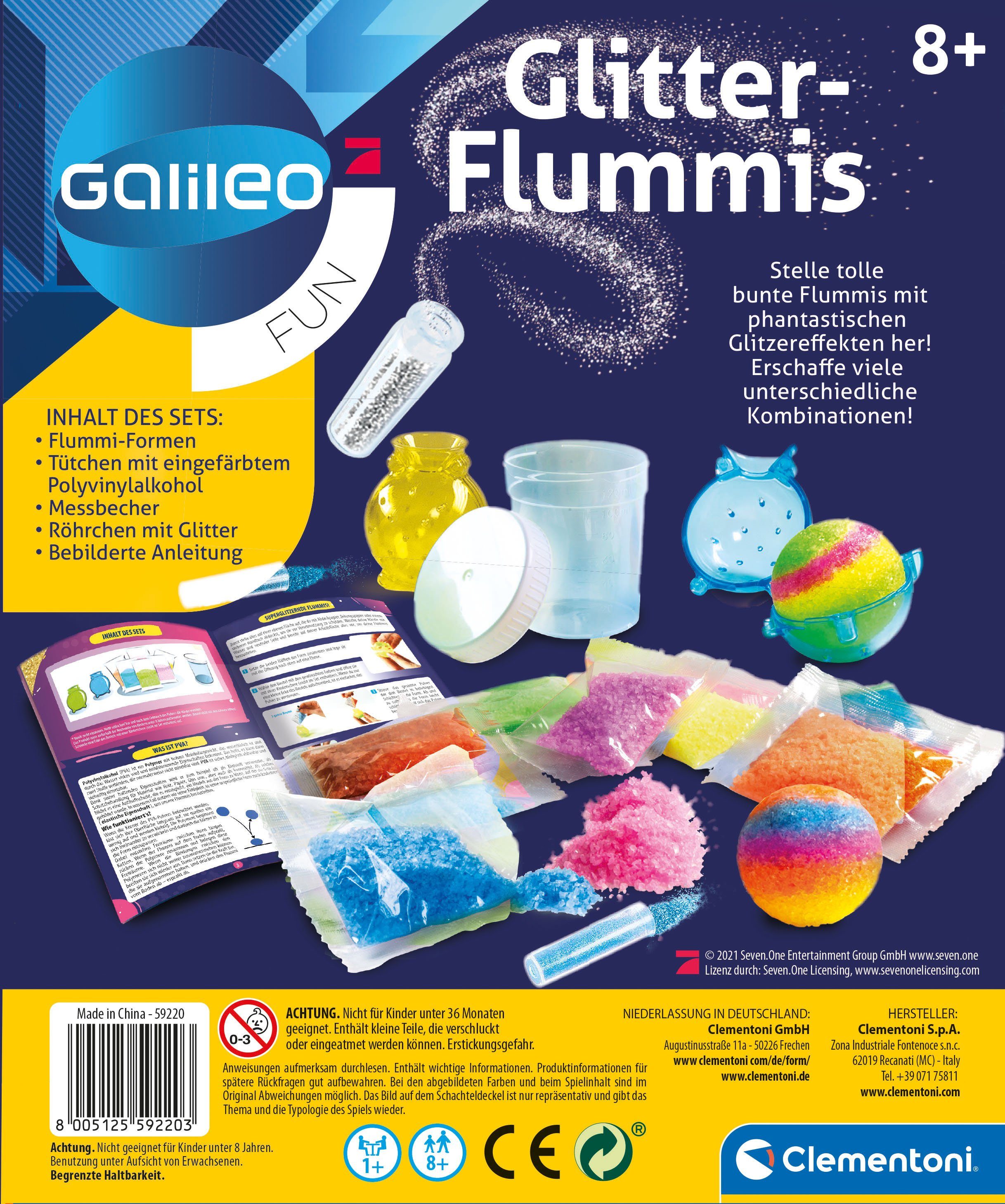 Clementoni® Kreativset Galileo, Glitter-Flummis