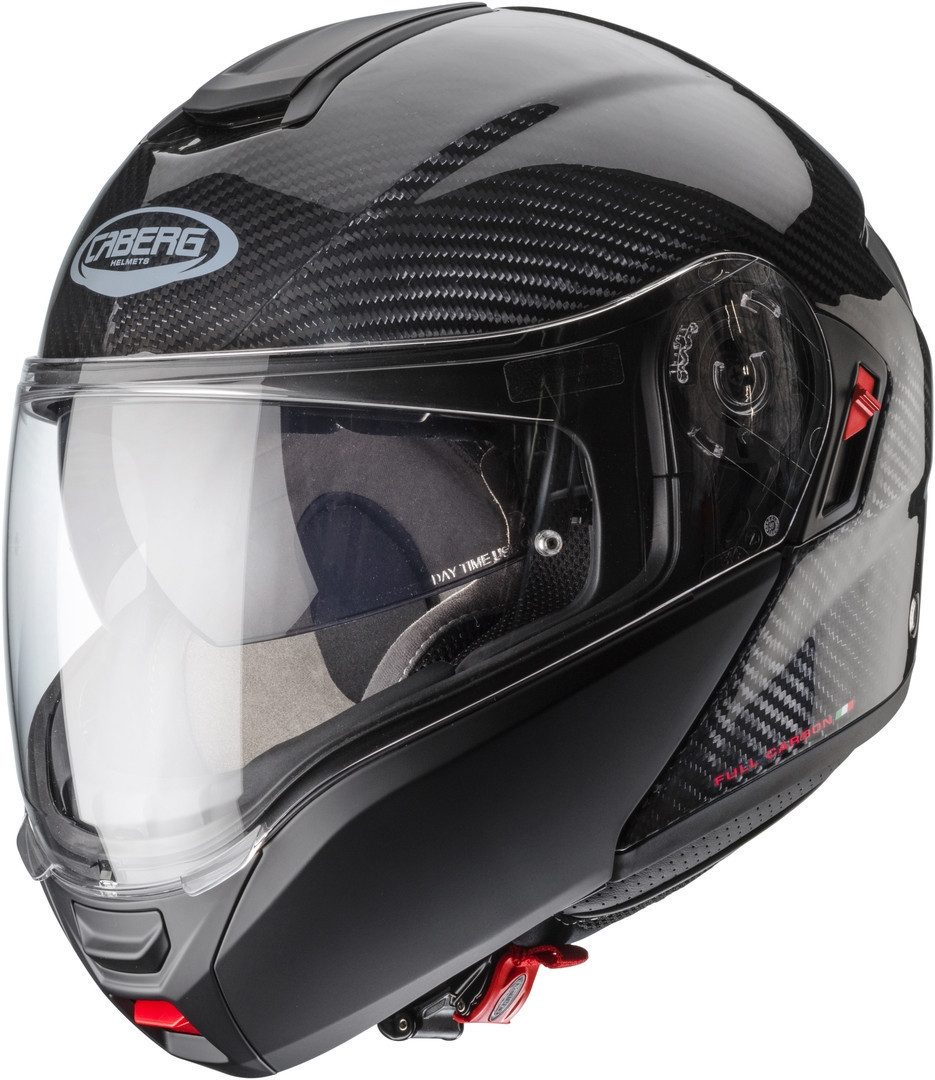 Caberg Motorradhelm Levo X Carbon Klapphelm, vorbereitet für Kommunikationssystem,integriertes Sonnenvisier