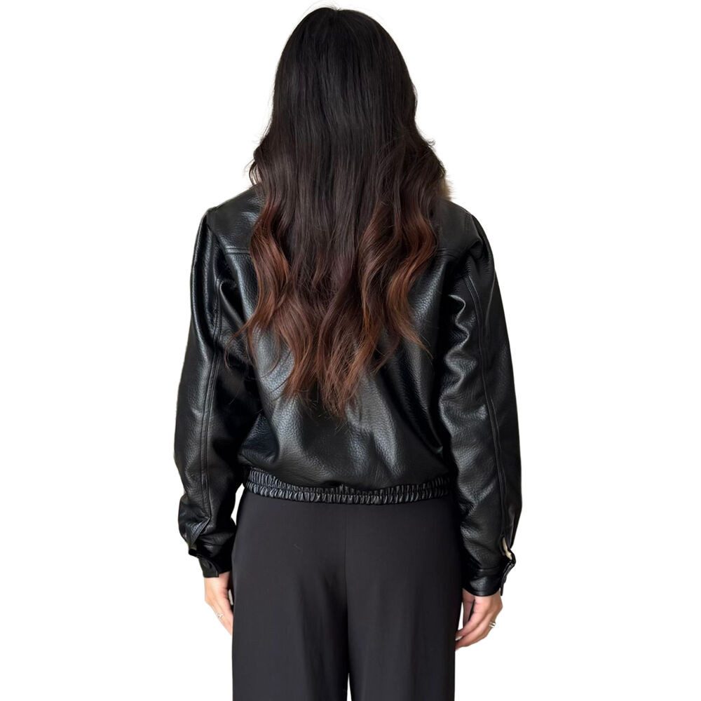 Ital-Design Lederimitatjacke Lederimitat-Jacke mit Fellkragen für Damen (90 günstig online kaufen