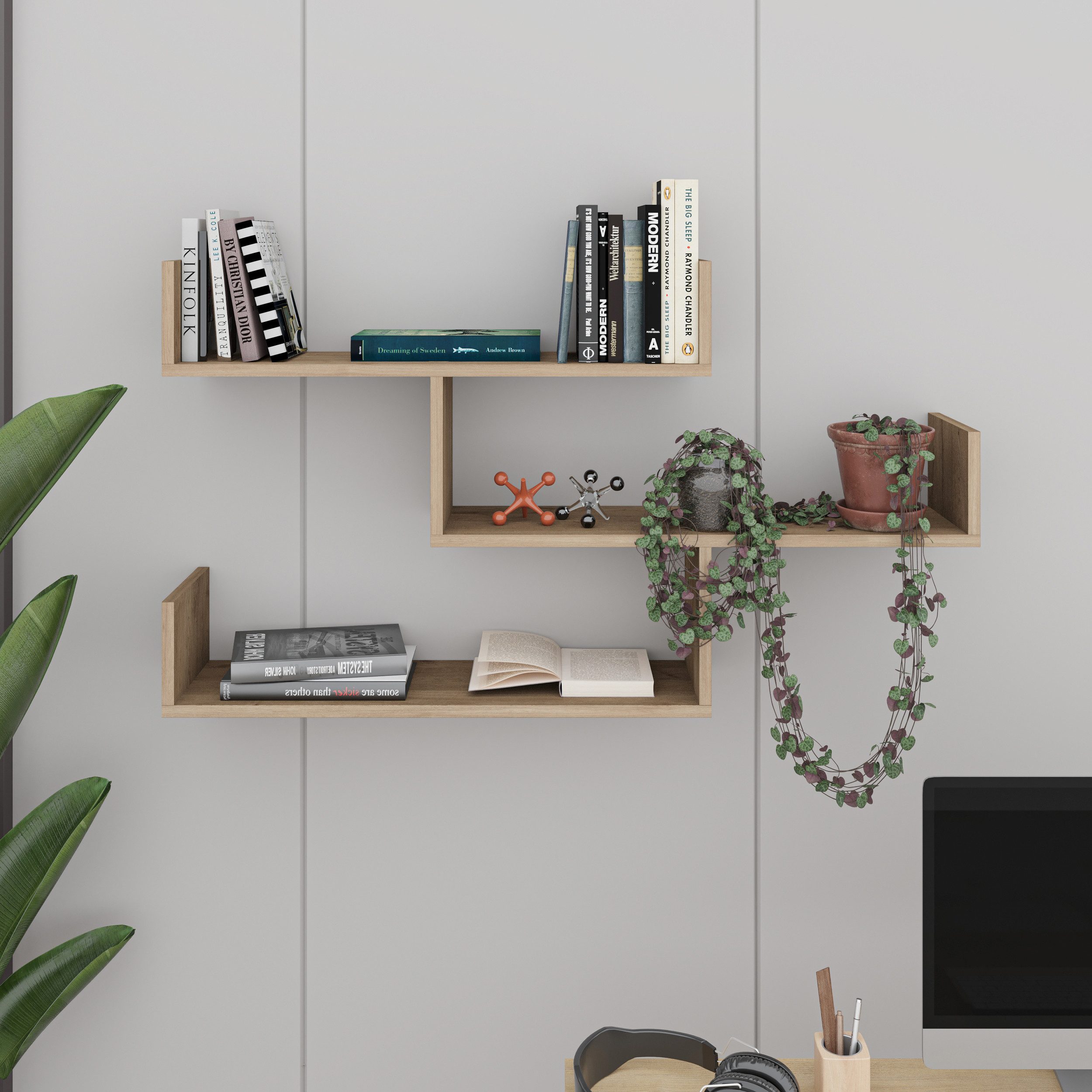 Decortie Bücherregal Tibet, Wandregal Modernes Bücherregal, günstig online kaufen