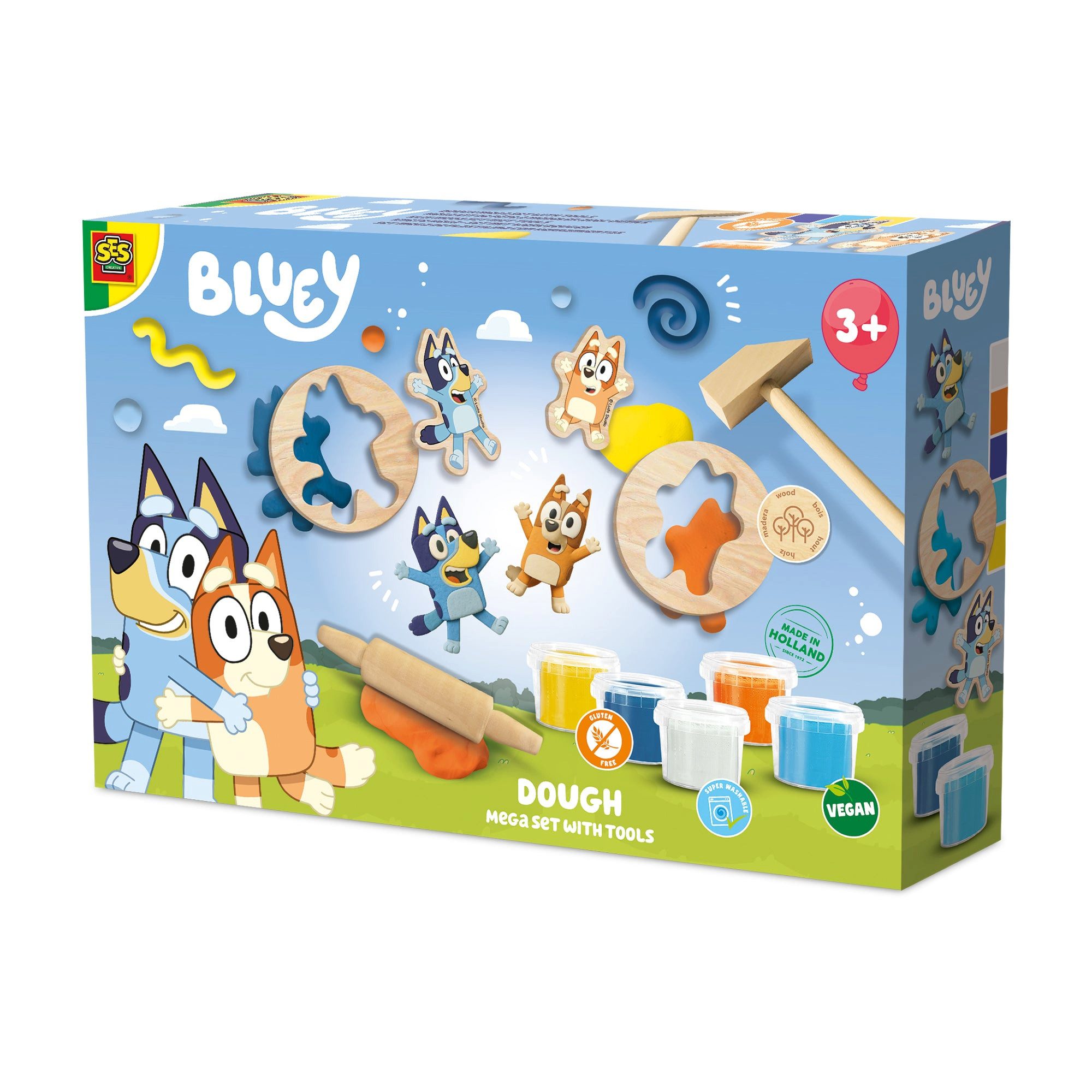 SES Creative Spiel SES Creative Bluey Knet-Megaset 5 x 90 g mit Werkzeugen