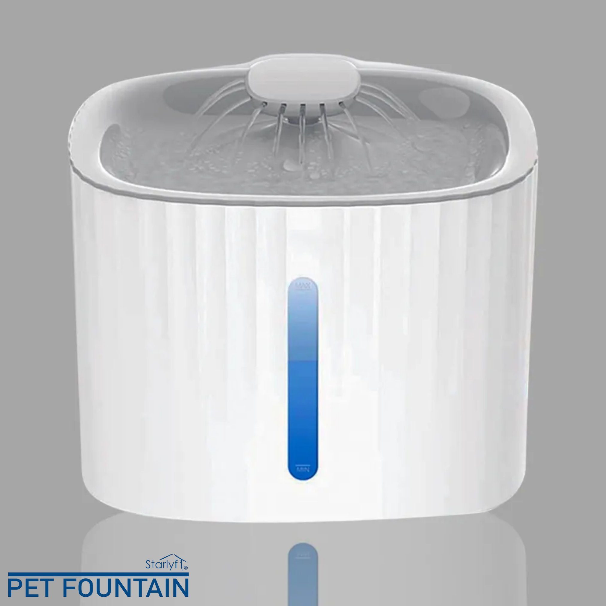 Starlyf Trinkbrunnen Pet Fountain 3 l, Brunnen für Katze und Hund, Wasserspender, leise und tragbar, LED, USB