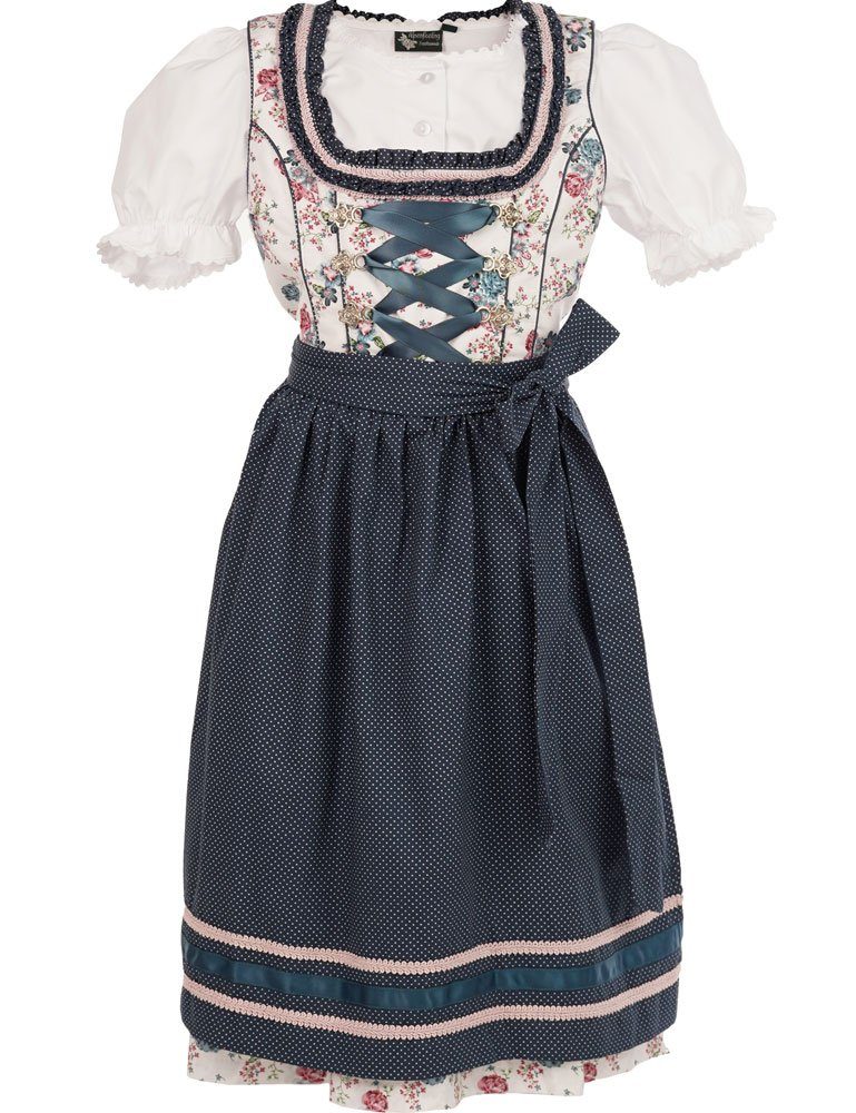 Maddox Dirndl Kinderdirndl 'Rosalie' 3-tlg., Streublümchen Weiß