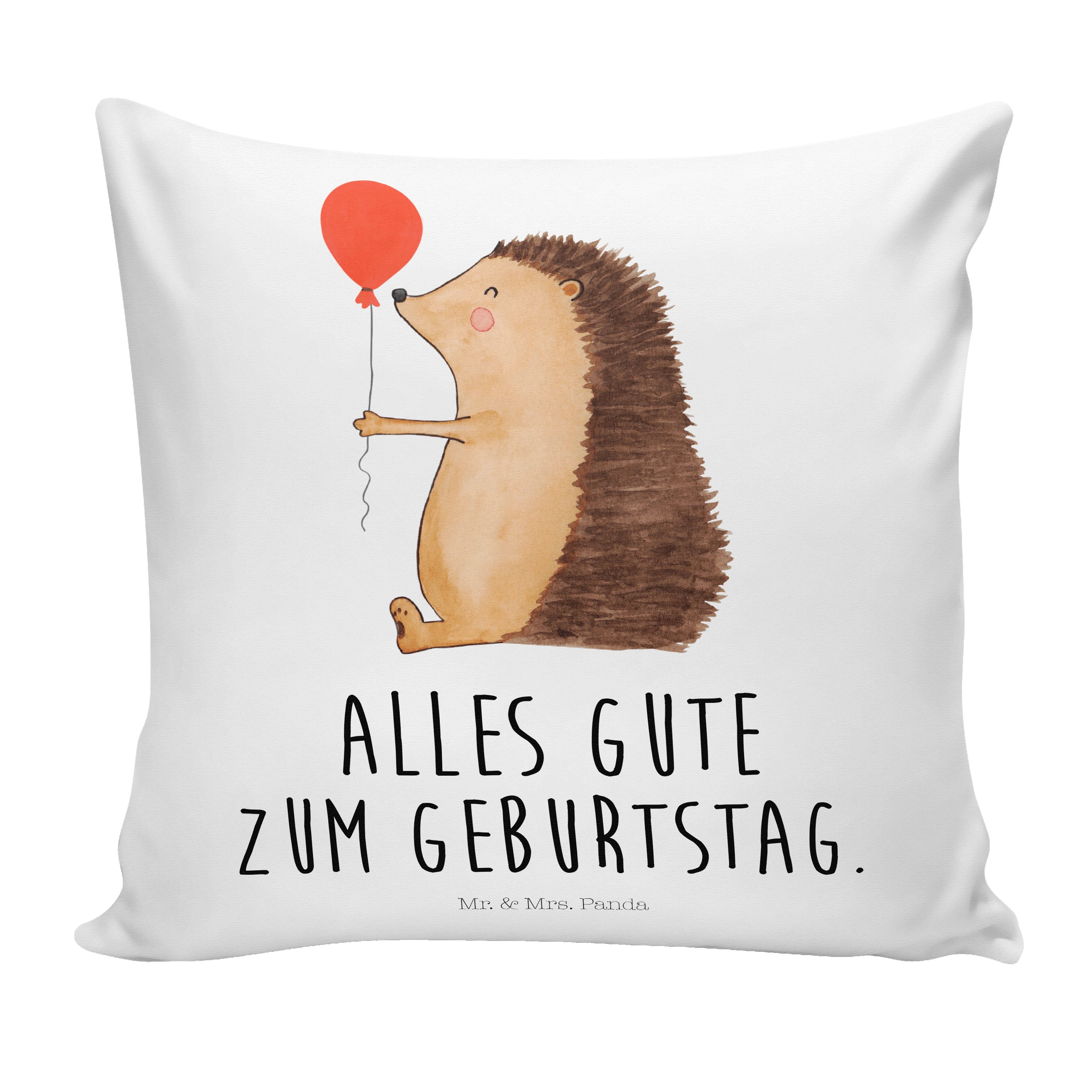 & Luftballon T - Geschenk, lustige - gute Weiß Panda Sprüche, Igel mit Laune, Dekokissen Mr. Mrs.