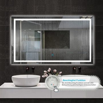 duschspa Badspiegel Badspiegel mit Beleuchtung 120cm Wandspiegel, Touch-Schalter beschlagfrei