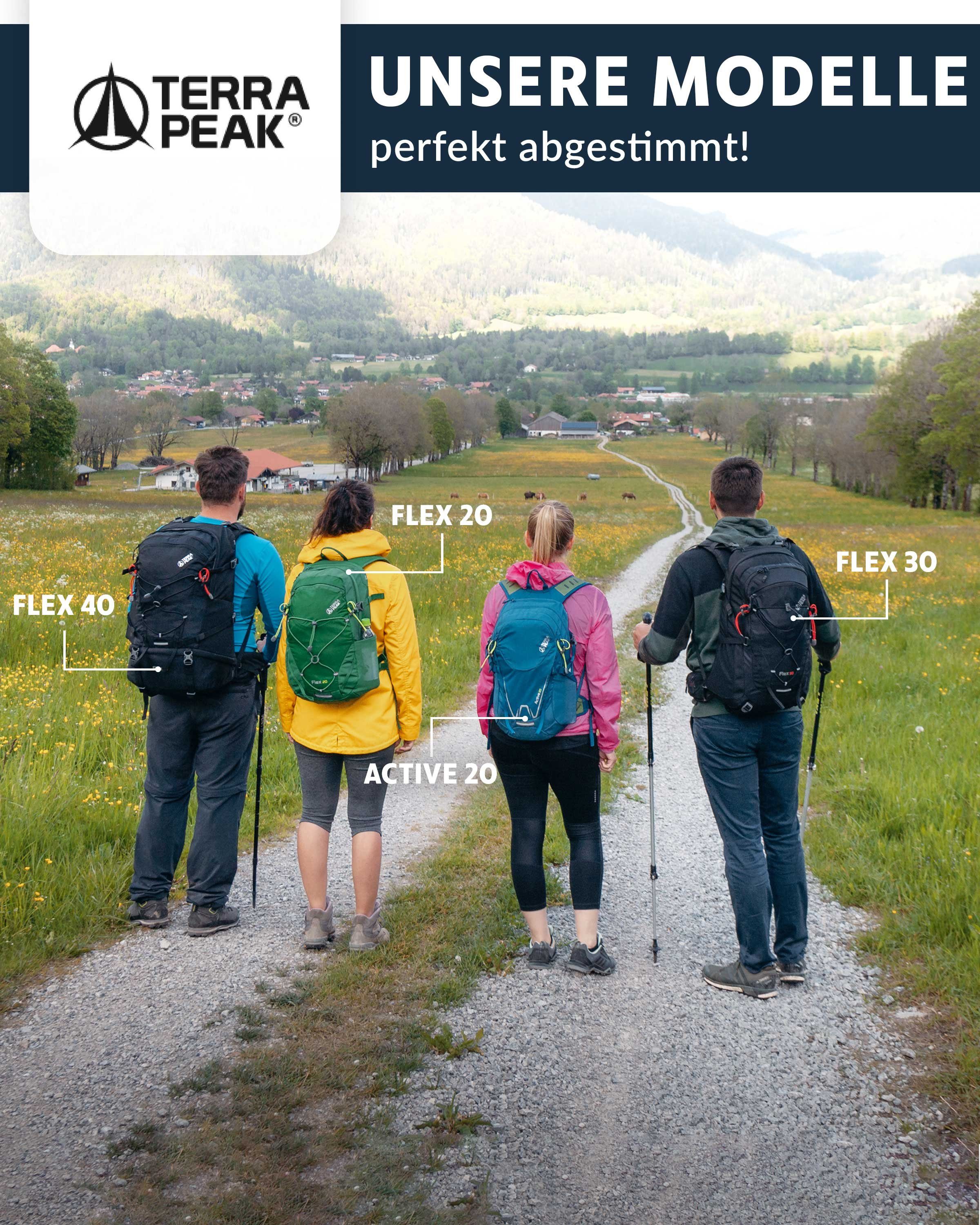 Terra Peak Active Sportrucksack Trekkingrucksack mit Hüftgurt Reißverschluss 20L Olivegrün YKK 20, klein mit