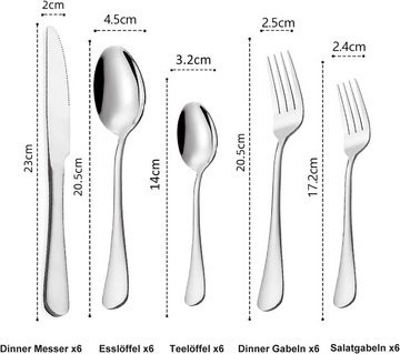 KEENZO Besteck-Set 60teiliges Essbesteck Set Edelstahl Spiegelpoliert Spülmaschinenfest (60-tlg), 12 Personen, Edelstahl