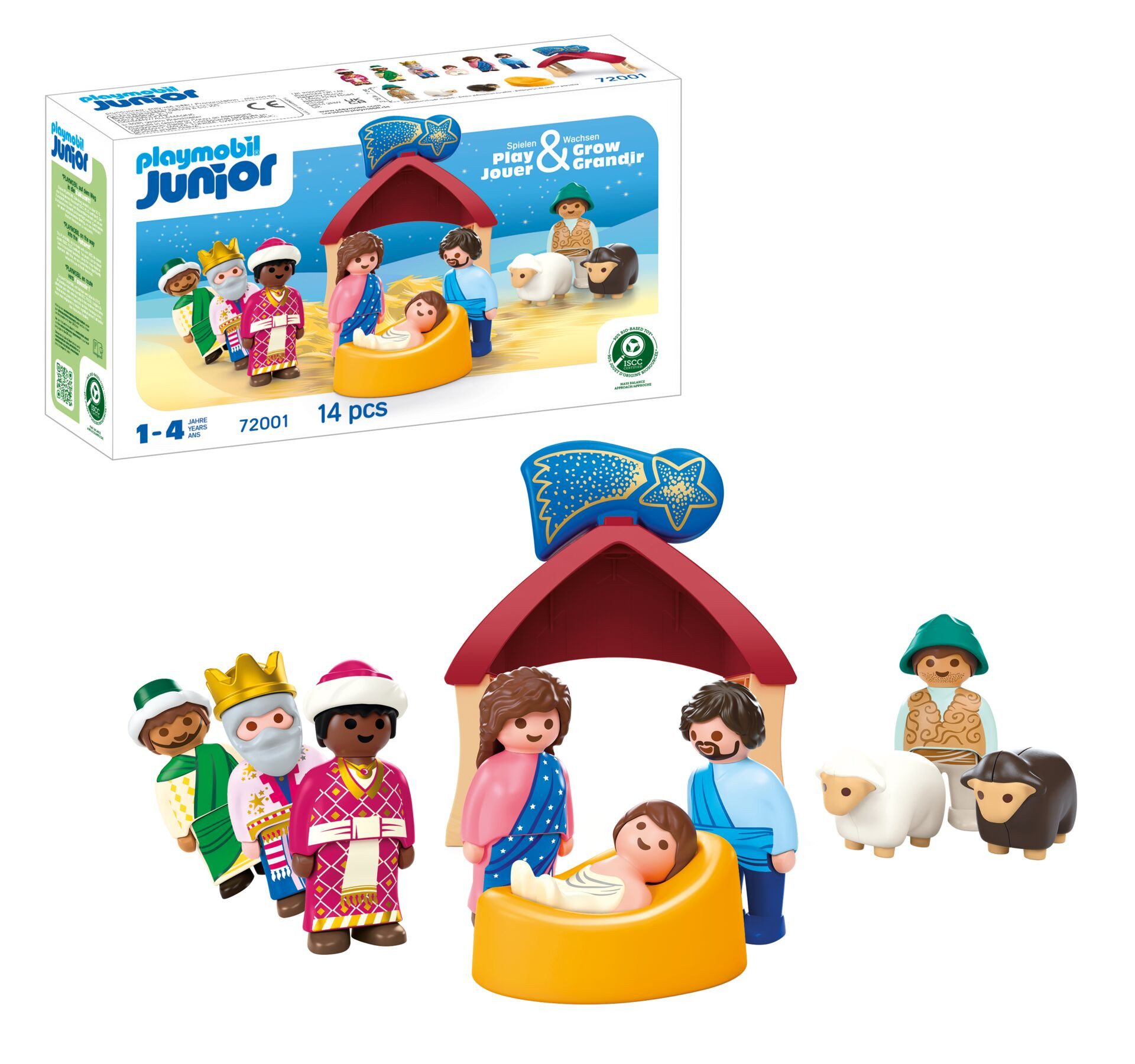 Playmobil® Weihnachtskrippe (72001), JUNIOR Konstruktions-Spielset, (14 St), Made in Europe
