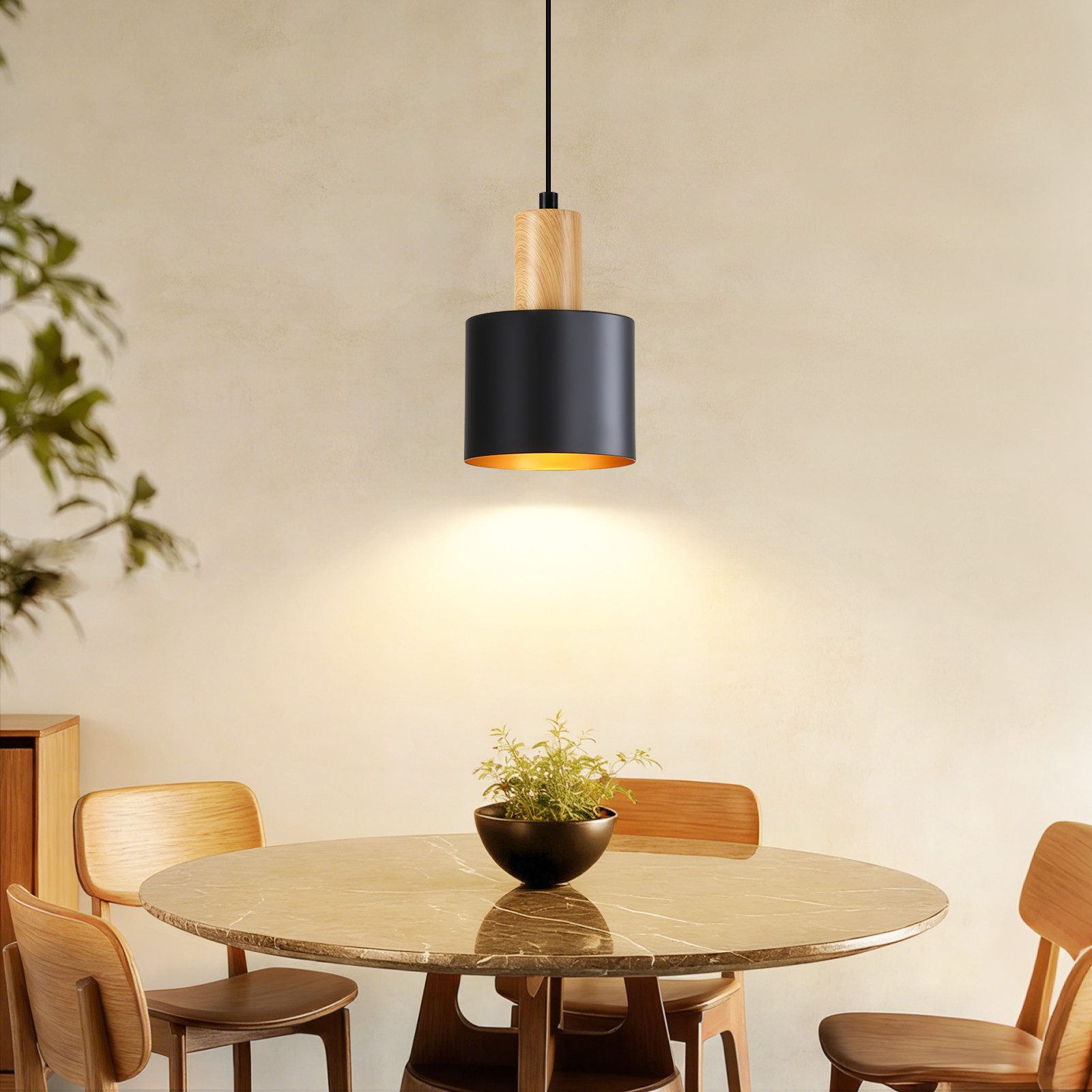 Nettlife Hängeleuchte Schwarz Vintage 1/2/3 Flammig Esstisch E27 Pendelleuchte, Höhenverstellbar, LED wechselbar, Metall Pendelleuchte Essbereich Hängelampe