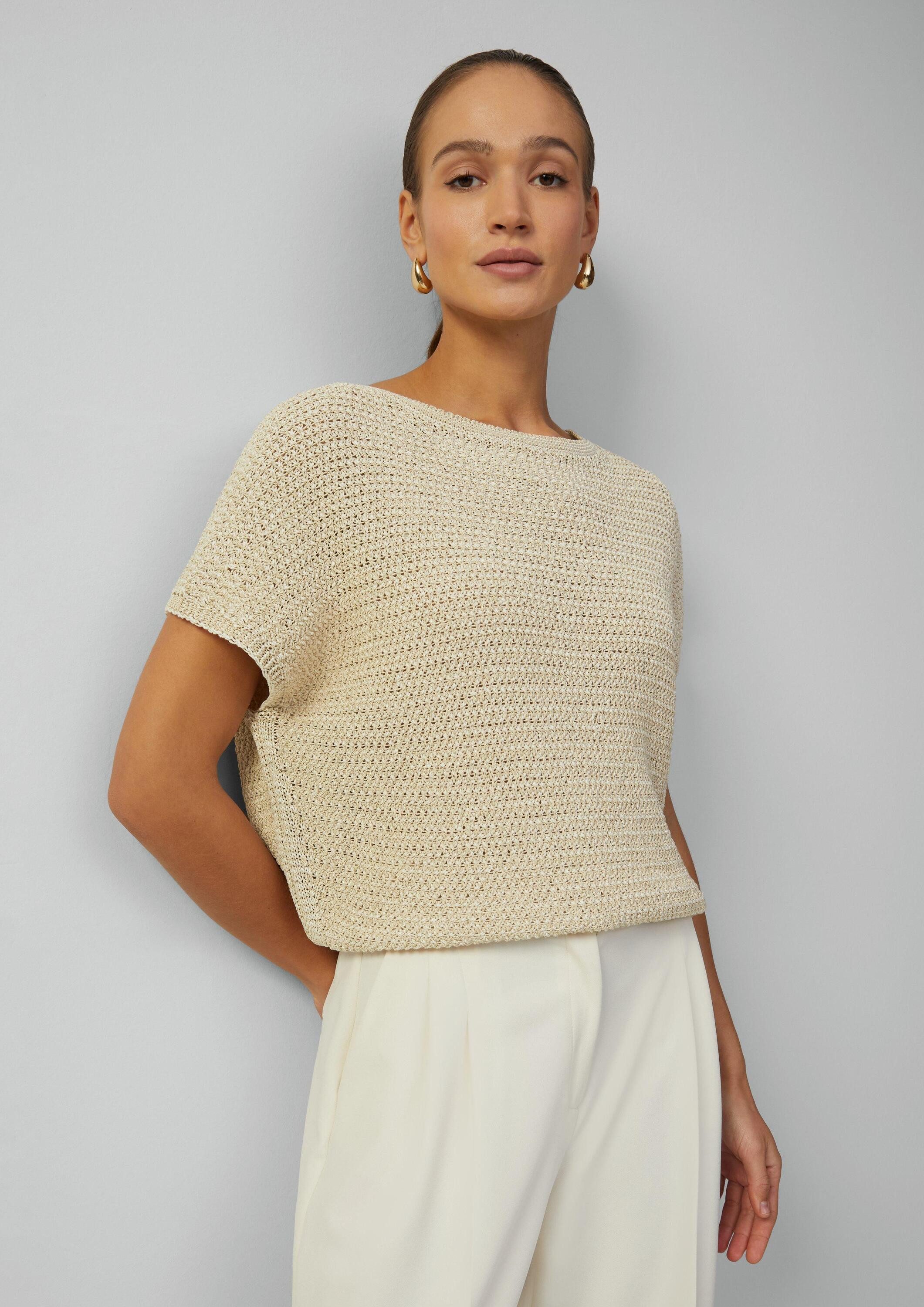 s.Oliver Kurzarmpullover Strickpullunder Ärmelloser Pullover im Relaxed Fit