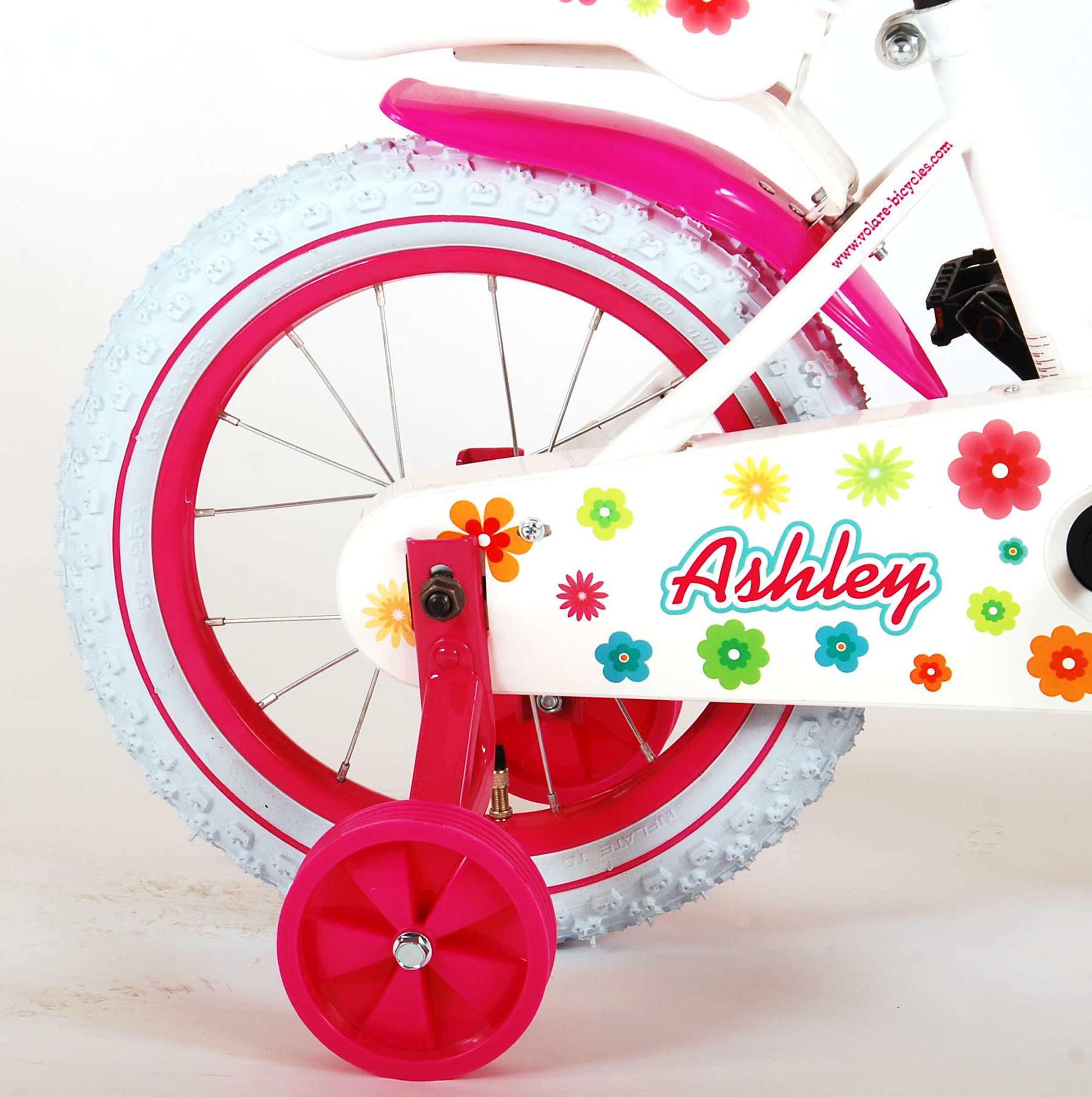 TPFSports Kinderfahrrad Volare Ashley 14 Zoll mit Rücktritt + Handbremse, 1 Gang, (Mädchen Fahrrad - Rutschfeste Sicherheitsgriffe), Kinder Fahrrad 14 Zoll mit Stützräder Laufrad Mädchen Kinderrad