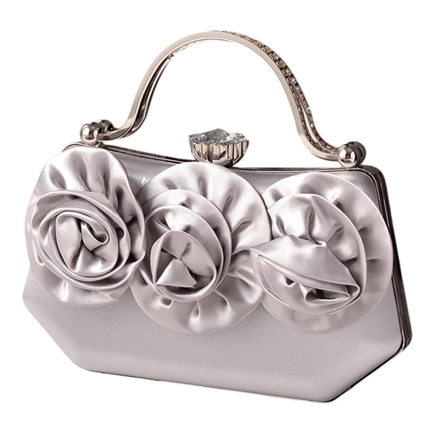 Handtasche Abendtasche aus Seide, Partytasche mit Blumenmuster,Umhängetasche