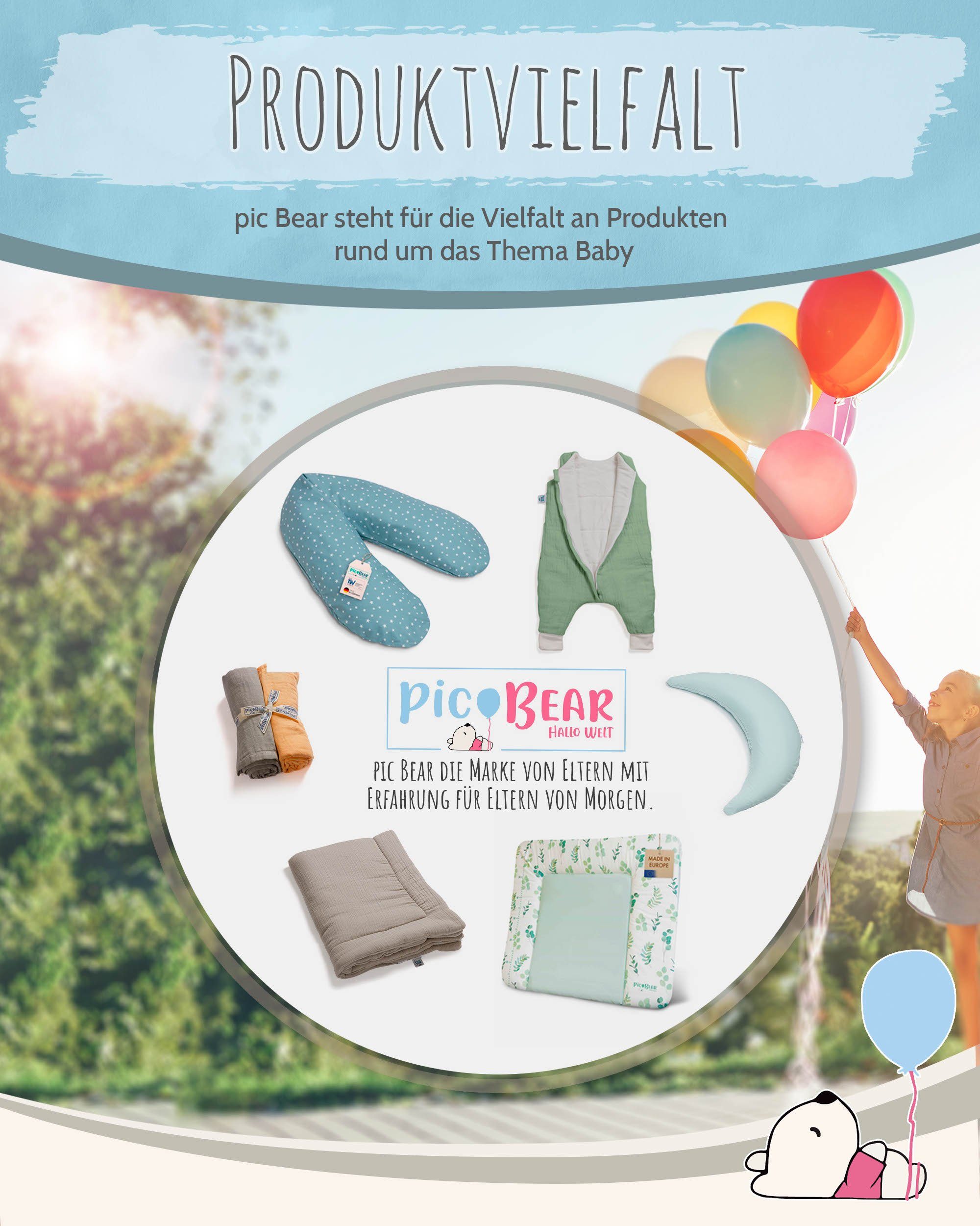 pic Bear Babyschlafsack pic Bear Baby Jumper Schlafoverall Gr. 80cm, Reißverschluss mit Schutz, wattiert, 2,5 TOG, mit Füßen