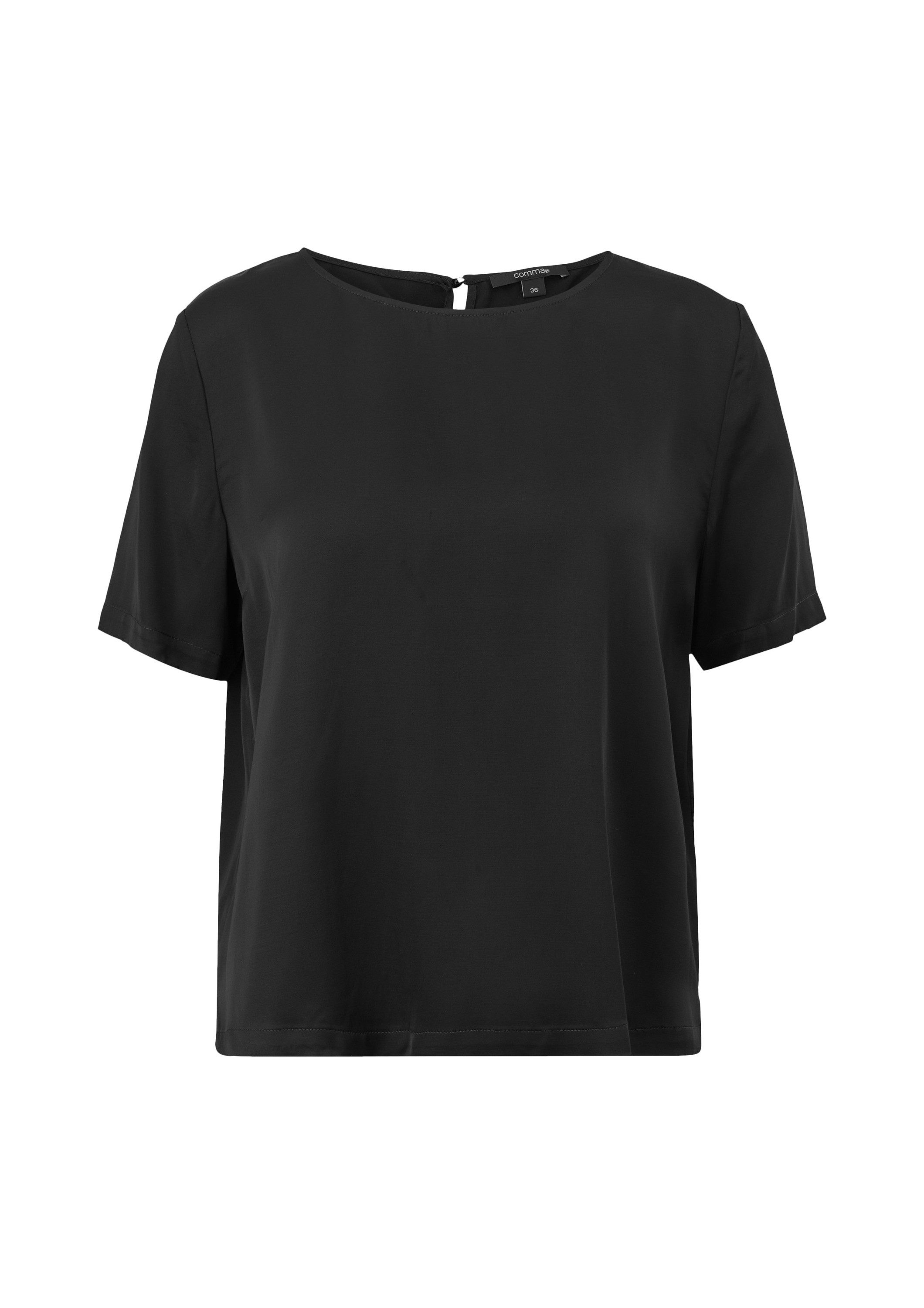 comma Kurzarmbluse Bluse Blusenshirt aus Satin günstig online kaufen