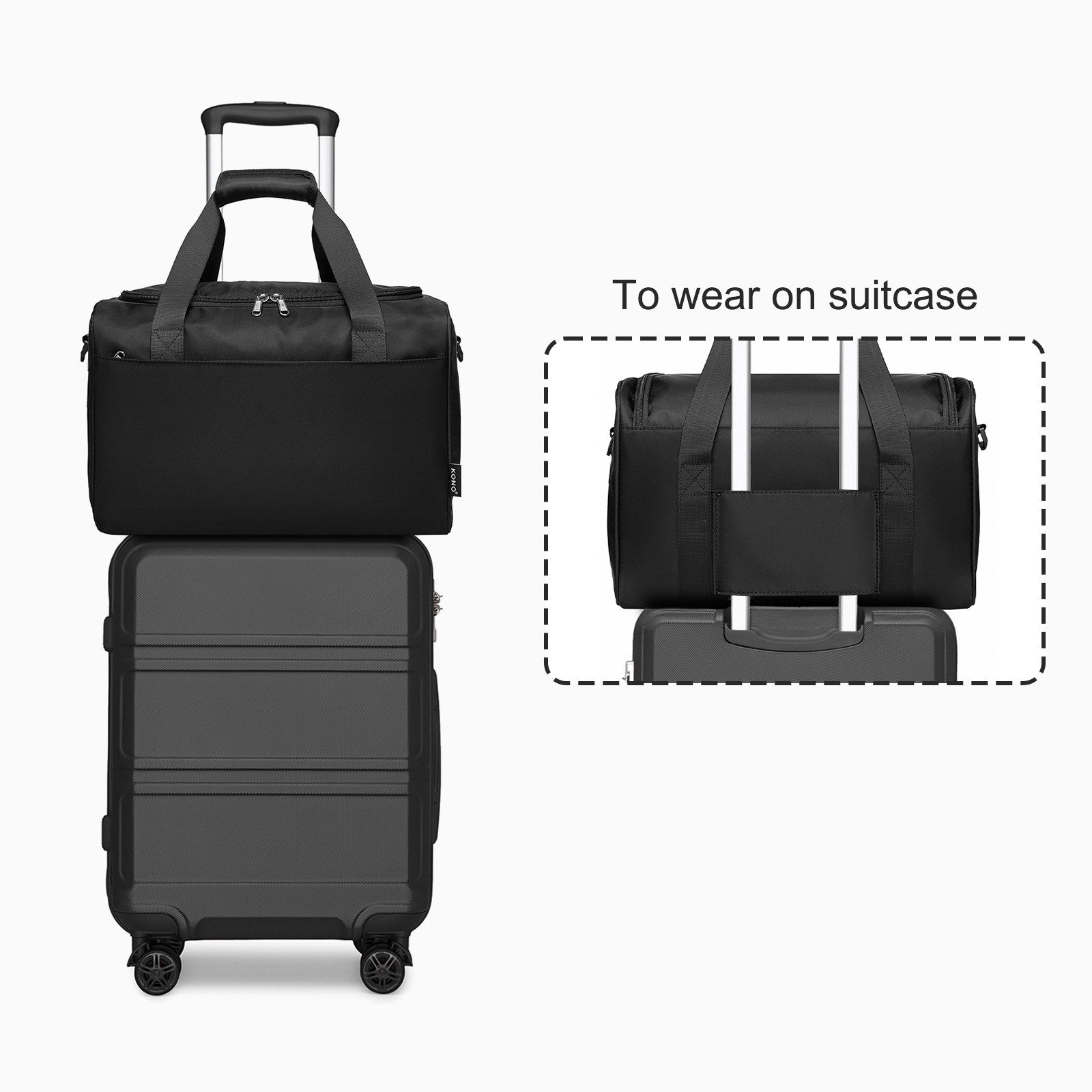 KONO Trolleyset Kombi-Set: Hartschalen-Koffer + Handgepäcktasche, (2 tlg) günstig online kaufen