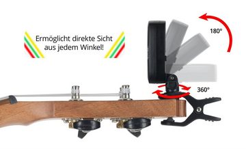 Rocktile Stimmgerät 5-3C Three Color Clip-Tuner, (inkl. Knopfbatterie), Geeignet für Gitarre, Bass, Ukulele und Violine