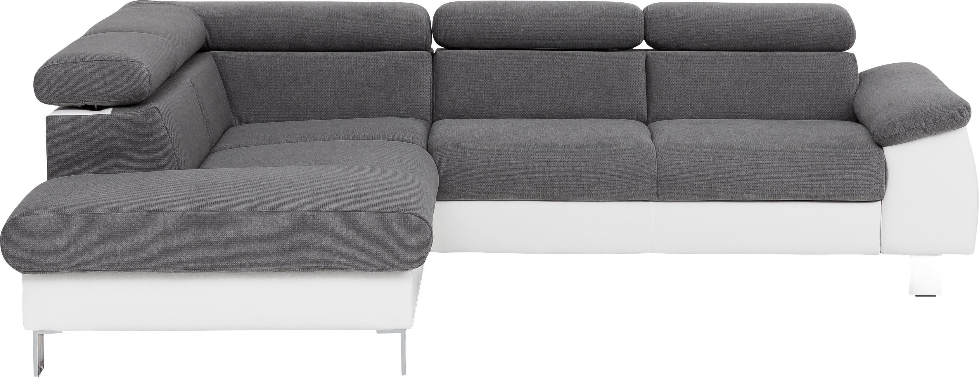 COTTA Ecksofa Komaris L-Form, B: 249 cm, mit Kopfteilverstellung, optional Bettfunktion, Bettkasten & Licht