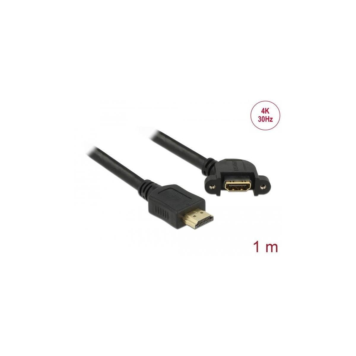 Delock Kabel HDMI-A Stecker > HDMI-A Buchse zum Einbau 110°... Computer-Kabel, HDMI-A, HDMI (100,00 cm)