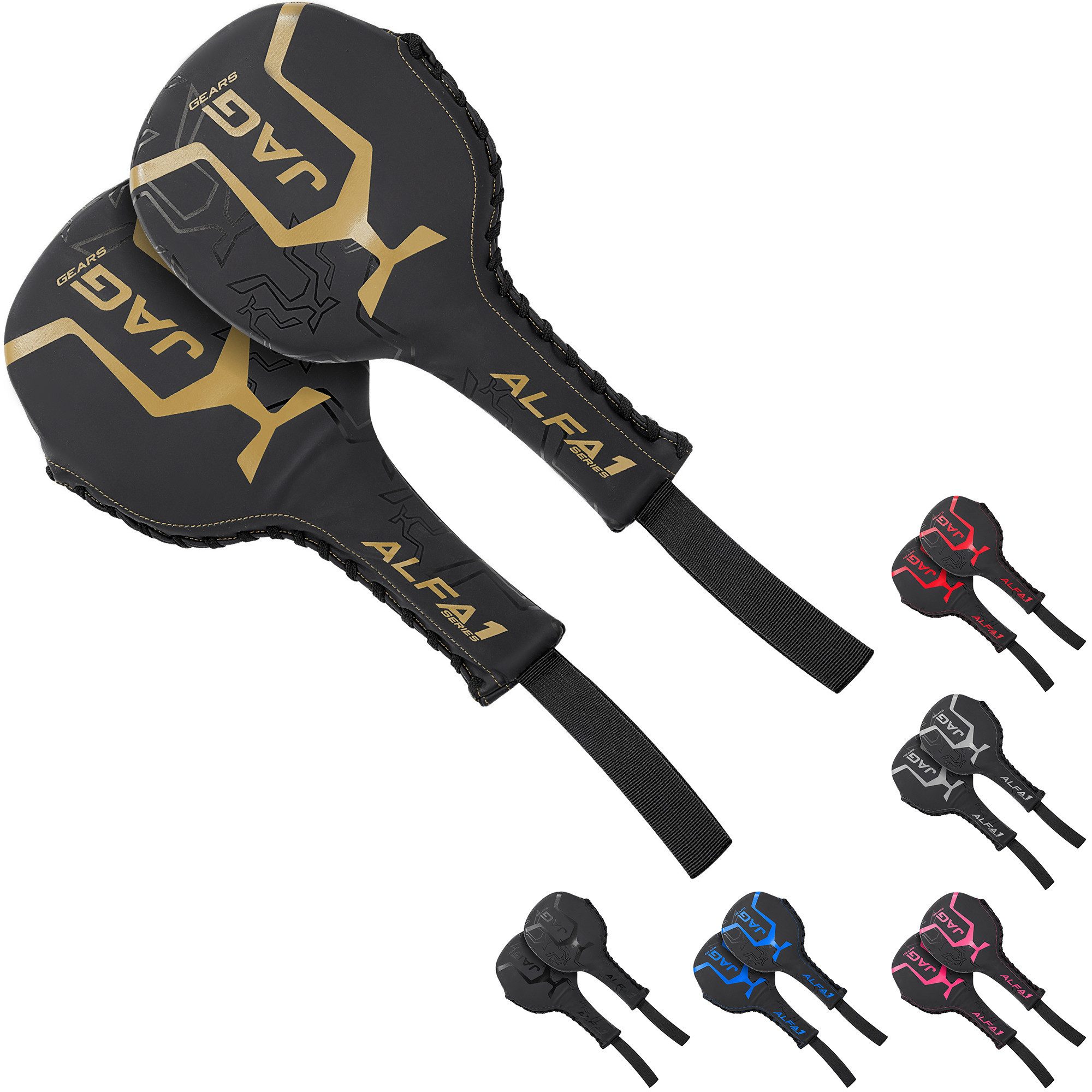 JAG GEARS Boxsack Schlagpolster für Boxen, MMA, Kickboxen, Muay Thai, Trainingspolster (Set, Padeltraining (Schläger), Verstärkter Nylon-Handgelenk-Strap für sicheren Halt • Leichtes Design