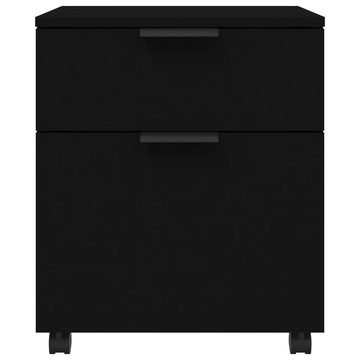 furnicato Aktenschrank Mobiler mit Rollen Schwarz 45x38x54 cm (1-St)