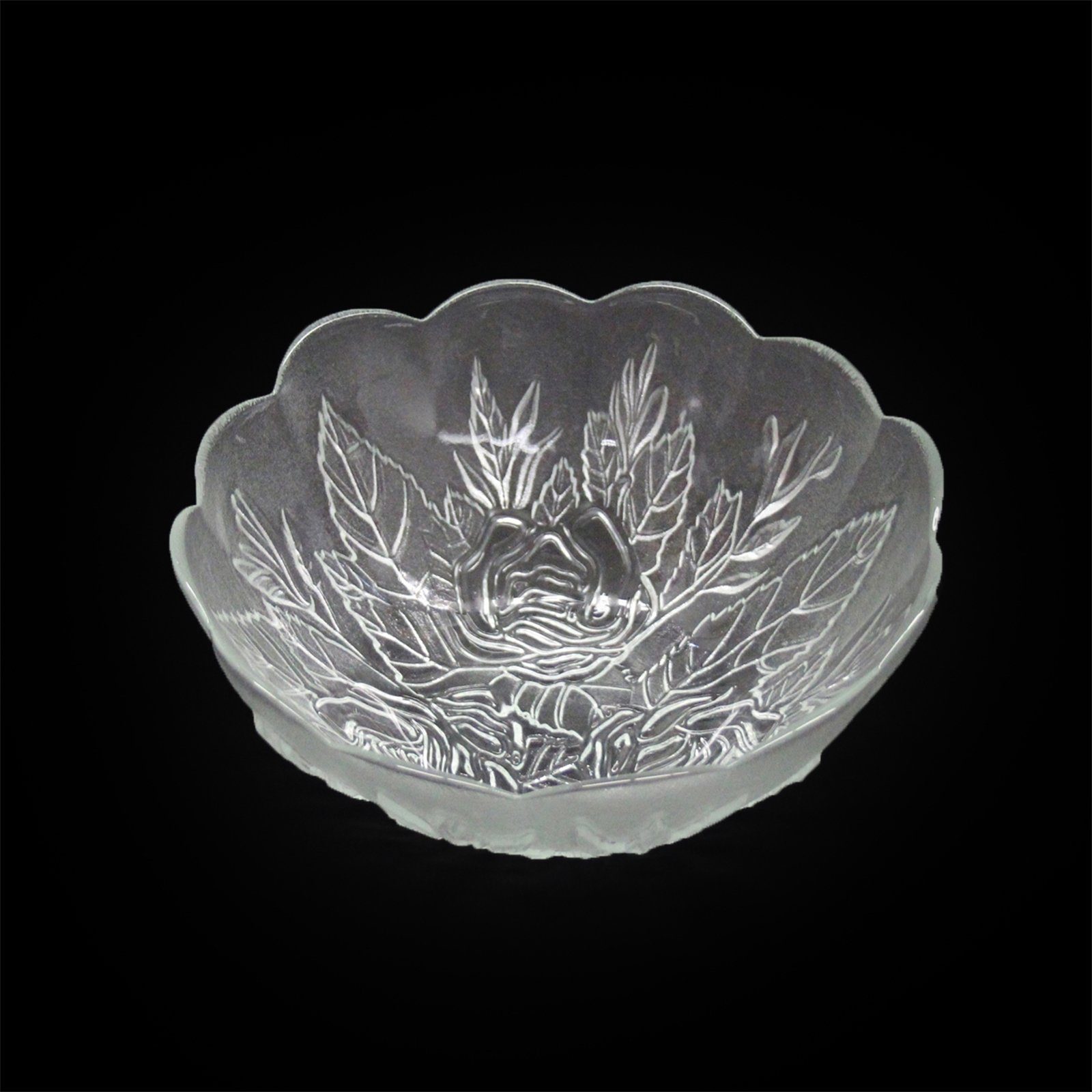 Kuchenteller Dekoschale Neuetischkultur Glas Rosen-Ornamente, Schale Glasschale aus
