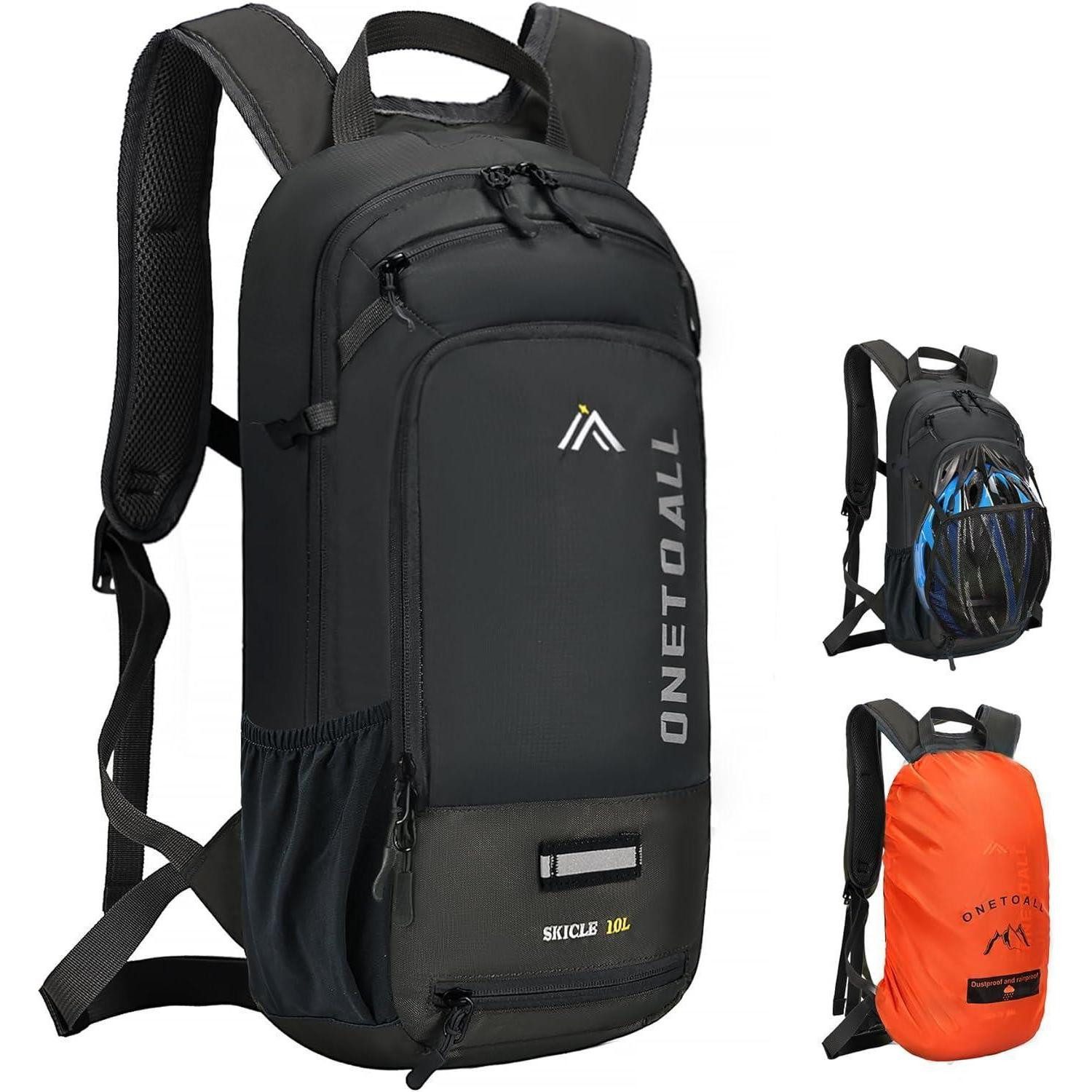 Fahrradrucksack Fahrradrucksack 10L Helmnetz Regenschutz wasserdicht Damen Grau