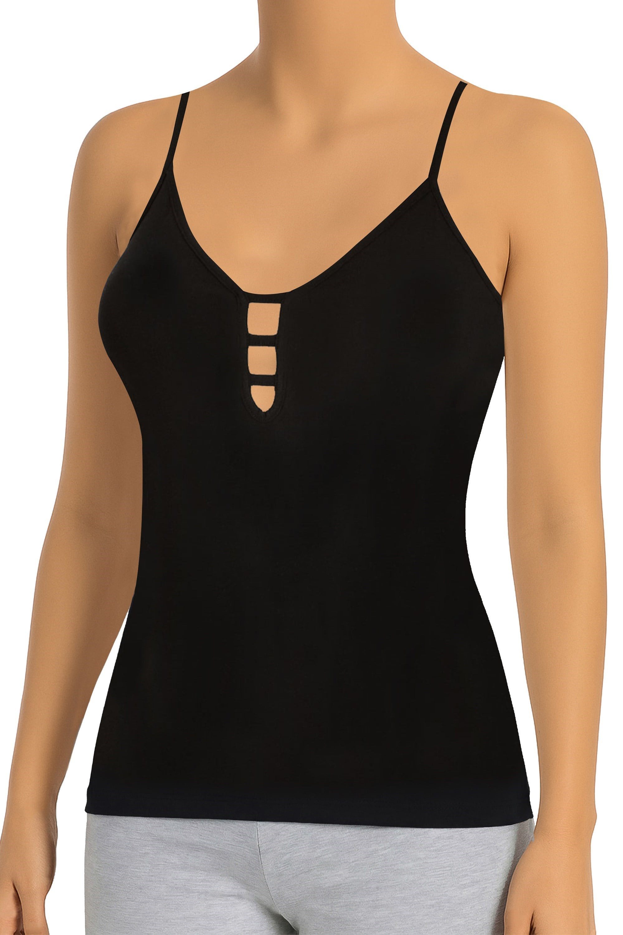 öts Tanktop Damen Baumwolltop mit Brustdetail