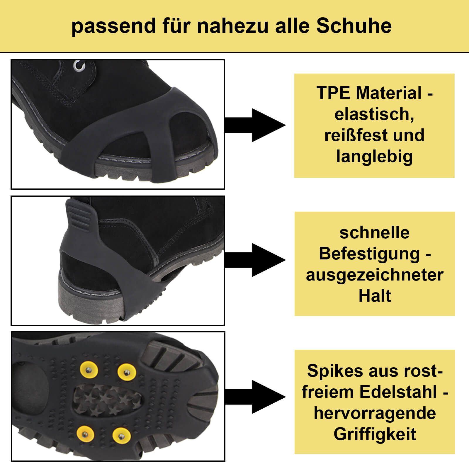 ALPIDEX Spikes ALPIDEX Anti Rutsch Schuh Spikes Ice Grips in verschiedenen Größen – Bild 5 von 5
