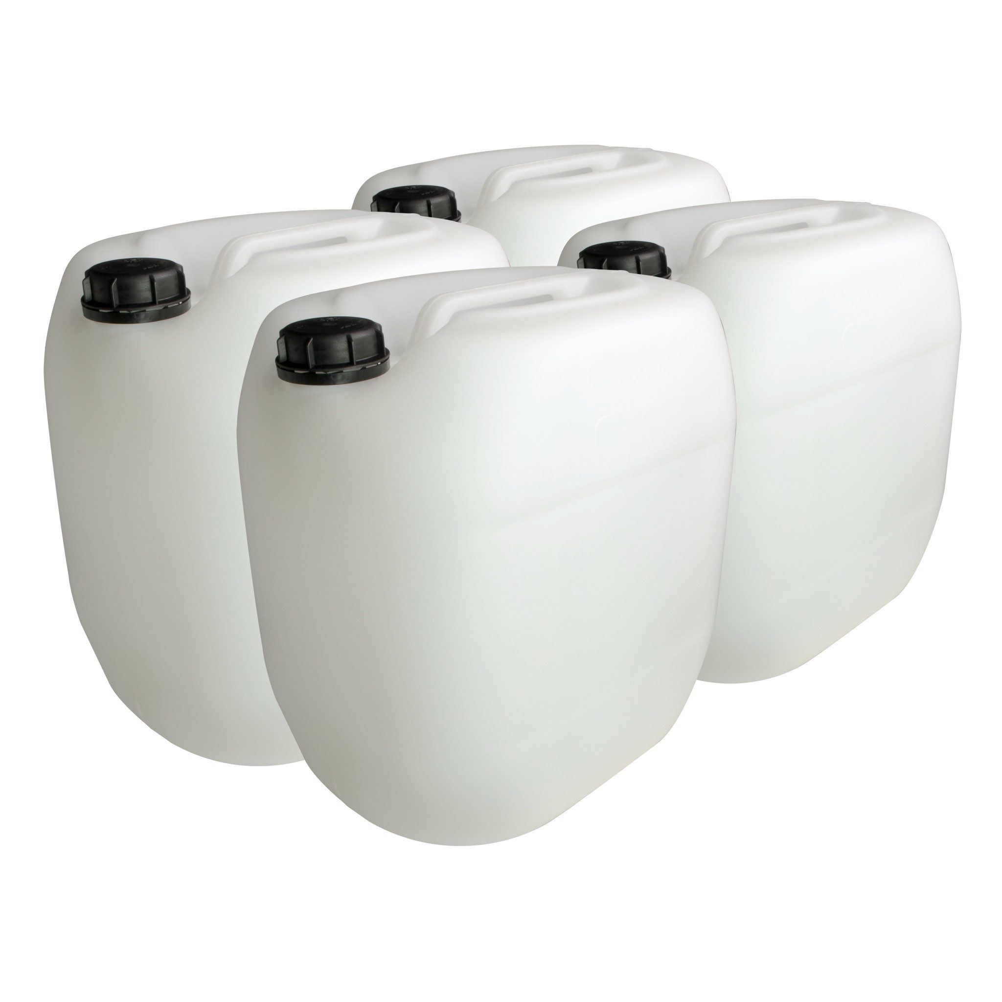 Trevendo Kanister 4 Stück Leerkanister aus HD-PE, DIN 61, natur (30 Liter), lebensmittelecht