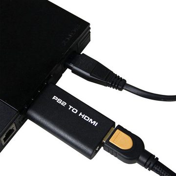 Retoo PS2/HDMI Converter 1080p HDTV Stick Adapter HDMI PlayStation 2 FULL HD Adapter PS2 AV MULTI, HDMI, AUDIO JACK 3.5MM zu PS2 AV MULTI, HDMI, AUDIO JACK 3.5 MM, Zeigt Bilder von bis zu 1080p an, Klein, leicht, tragbar