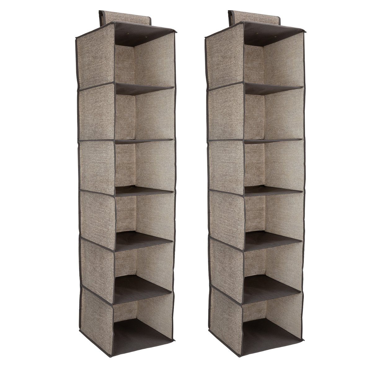 Kleiderschrank, Set für Braun Fächer, Regal Navaris 6 Stoffregal 2er 2x 30x30x126cm