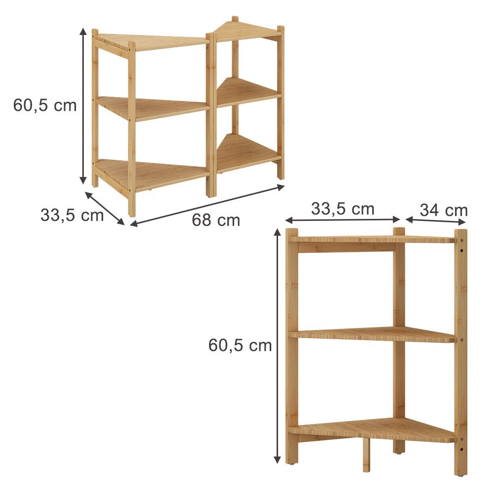 Vicco Waschbeckenunterschrank Zeno, Bambus, 68 x 60.5 cm 2er Set (1-St)