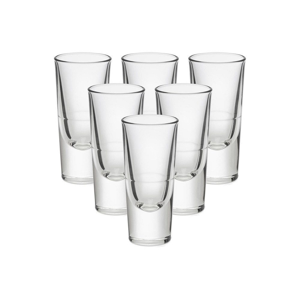 Bormioli Rocco Schnapsglas Bormioli Rocco Bistro Bar Schnapsglas 135 ml mit Füllstrich 6er Set, Glas