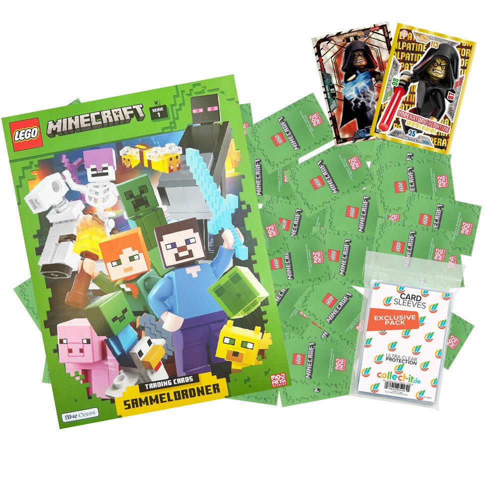 Blue Ocean Sammelkarte LEGO Minecraft 1 Alle Karten + Sammelmappe (Ohne Sonderkarten)+sleeves
