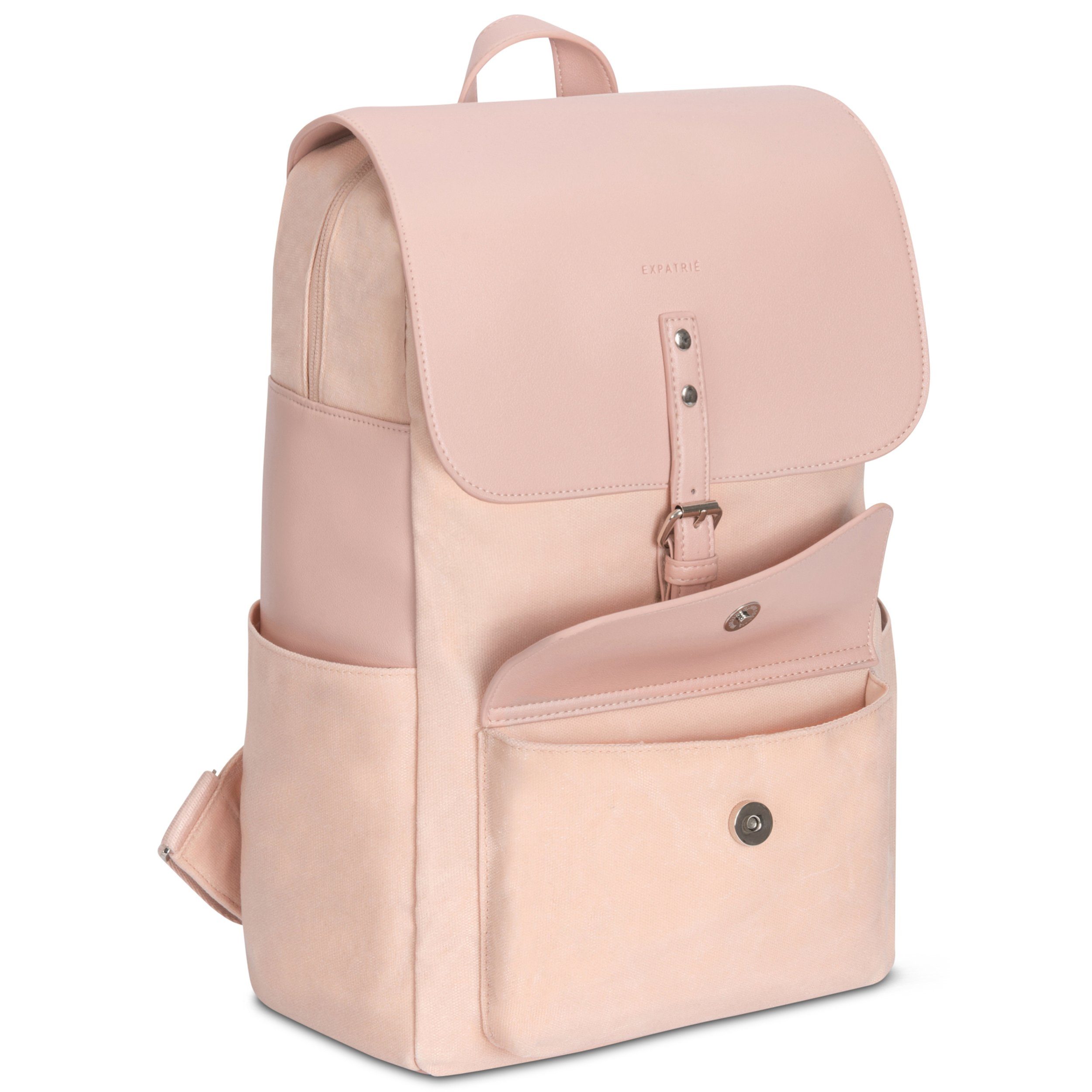 Expatrié Cityrucksack ELLA Rucksack Damen, Laptop Fach, Tagesrucksack, Magnetverschluss, Laptopfach, Wasserabweisend