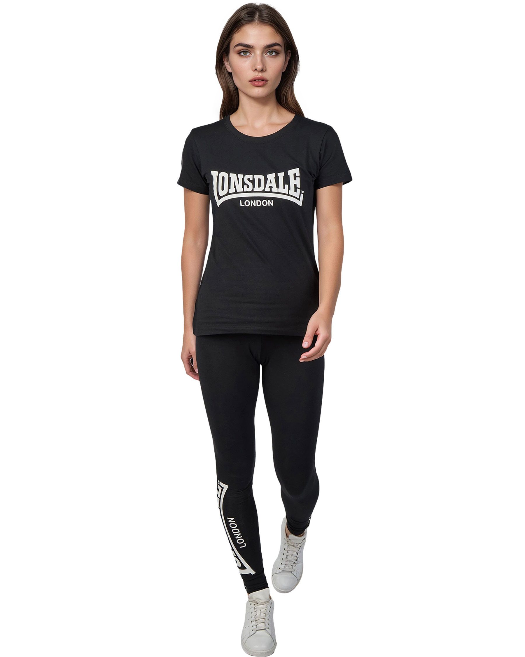 Lonsdale Shirt & Leggings Lonsdale Damen T-Shirt und Leggings Set Juniper (Set, 2 Teilig) logodruck