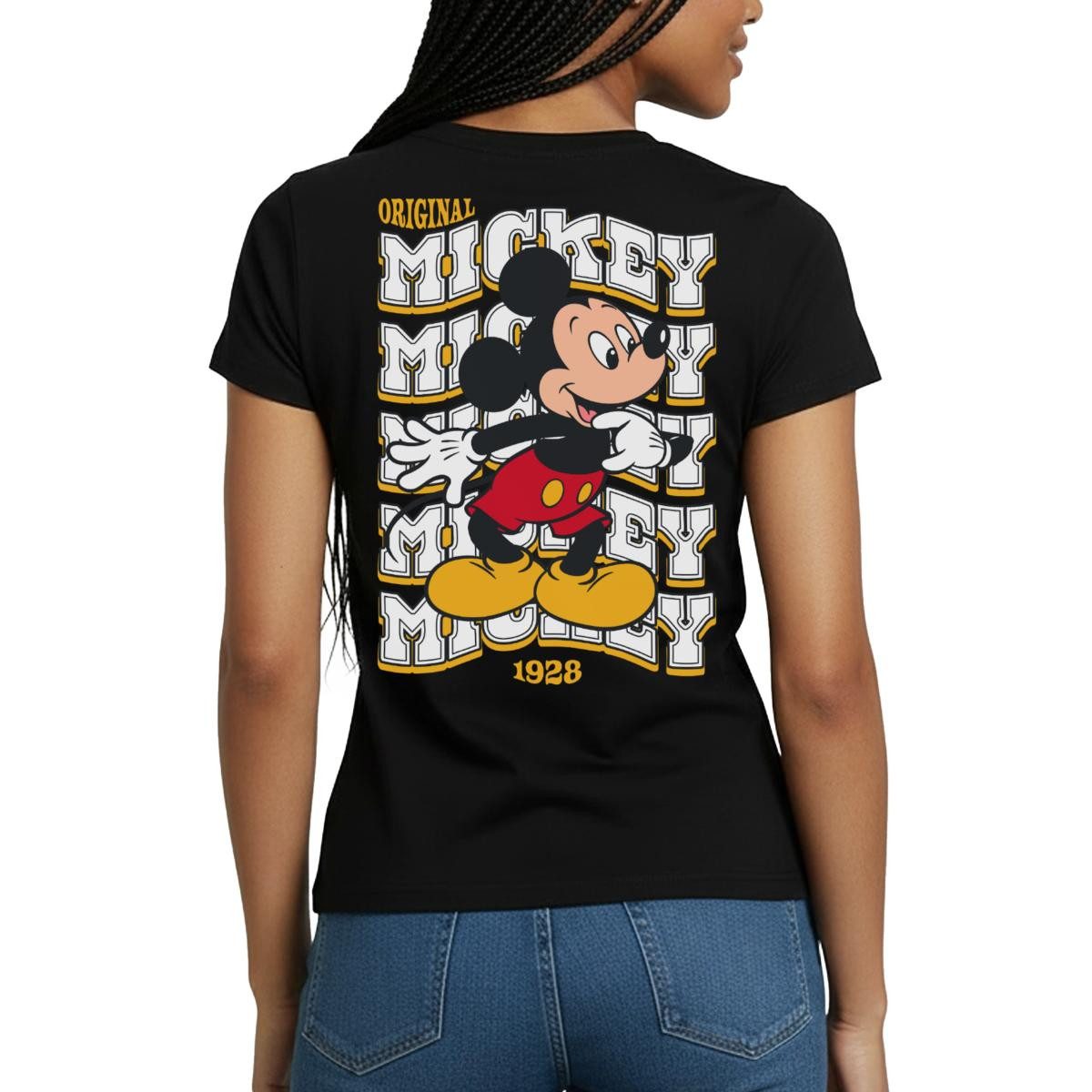Spreadshirt T-Shirt Mickey & Minnie Mickey Mouse Original 1928 Frauen T-Shirt (1-tlg) Slim Fit, fällt klein aus