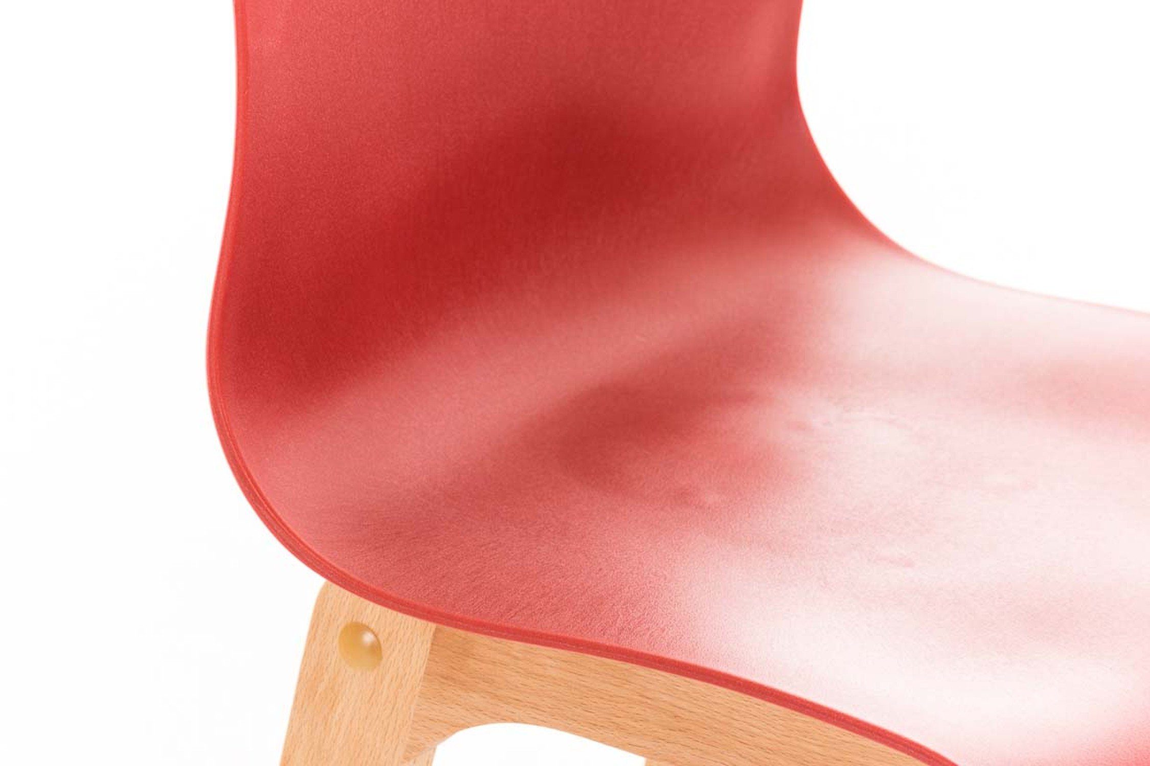 TPFLiving Barhocker Metall Tresenhocker), (mit & hellbraun - Rot Hoover Fußstütze Kunststoff für Sitzfläche: - Küche - Gestell Hocker Theke