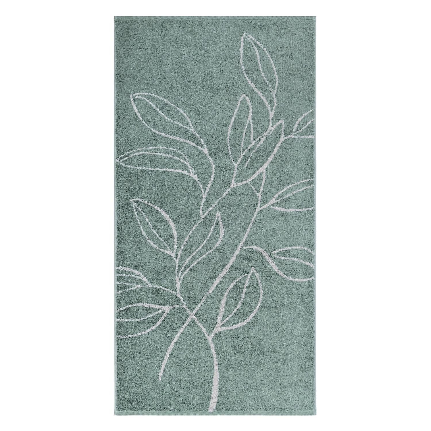 Cawö Handtuch ATELIER, B 50 cm, L 100 cm, Blau, Hellgrau, Frottee (1-St), 100 % Baumwolle
