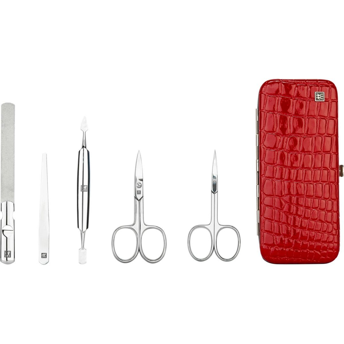 Zwilling Nagelknipser-Set Maniküre Pediküre Set 5tlg. mit Nagelschere, Leder