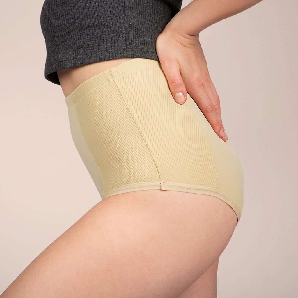 Taynie Inkontinenzslip Highwaist Baumwolle Beige Inkontinenzslip ultra / aus Inkontinenzunterwäsche Bio