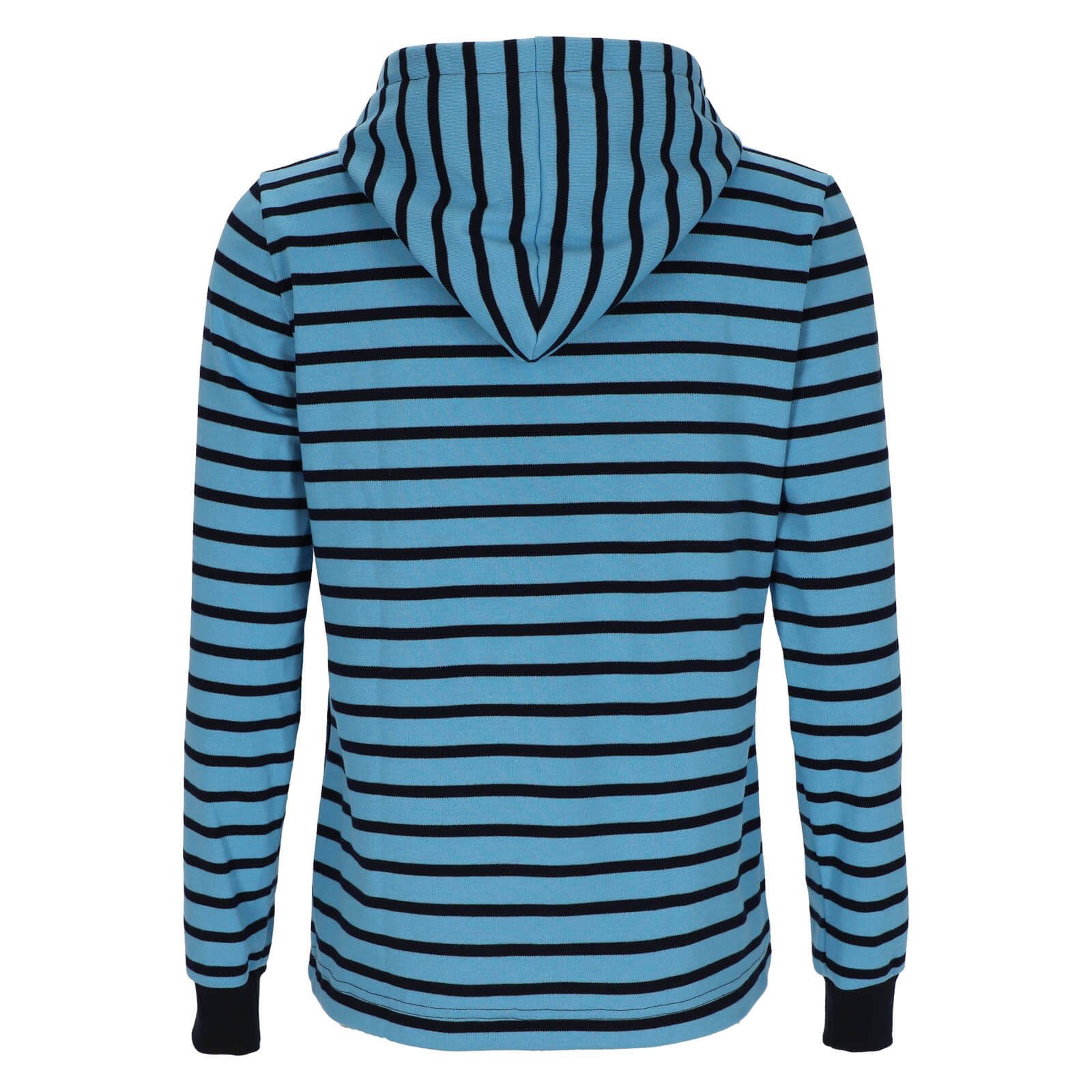 modAS Kapuzenshirt 29025 Damen Langarm-Shirt Moin-Print mit Streifen - Shirt mit Kapuze