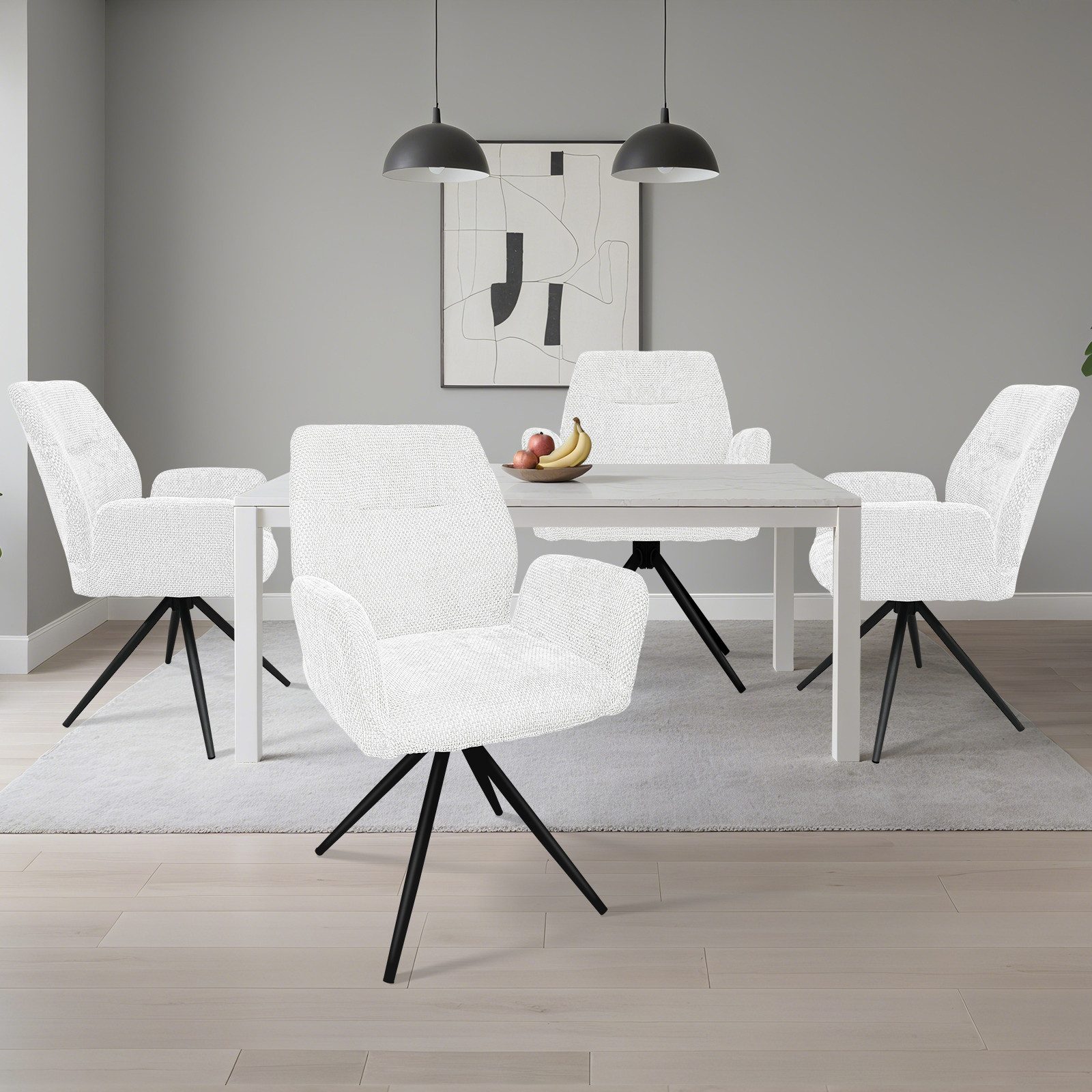 HOMELUX Polsterstuhl 360° Drehbar Esszimmerstühle 4er günstig online kaufen