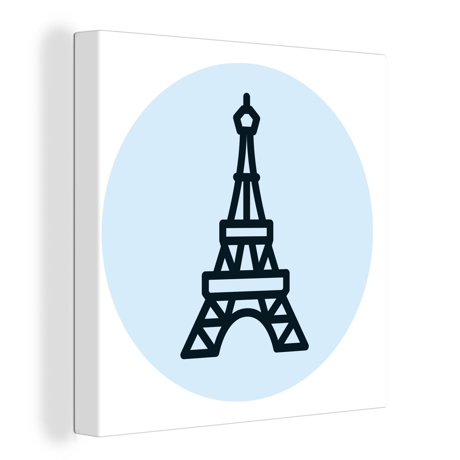 OneMillionCanvasses® Leinwandbild Paris - Eiffelturm - Blau, (1 St), Leinwand Bilder für Wohnzimmer Schlafzimmer