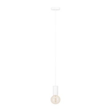 EGLO Hängeleuchte POZUETA 1, ohne Leuchtmittel, Pendelleuchte, E27 Fassung mit Kabel, Metall in Weiß, Ø 6,5 cm