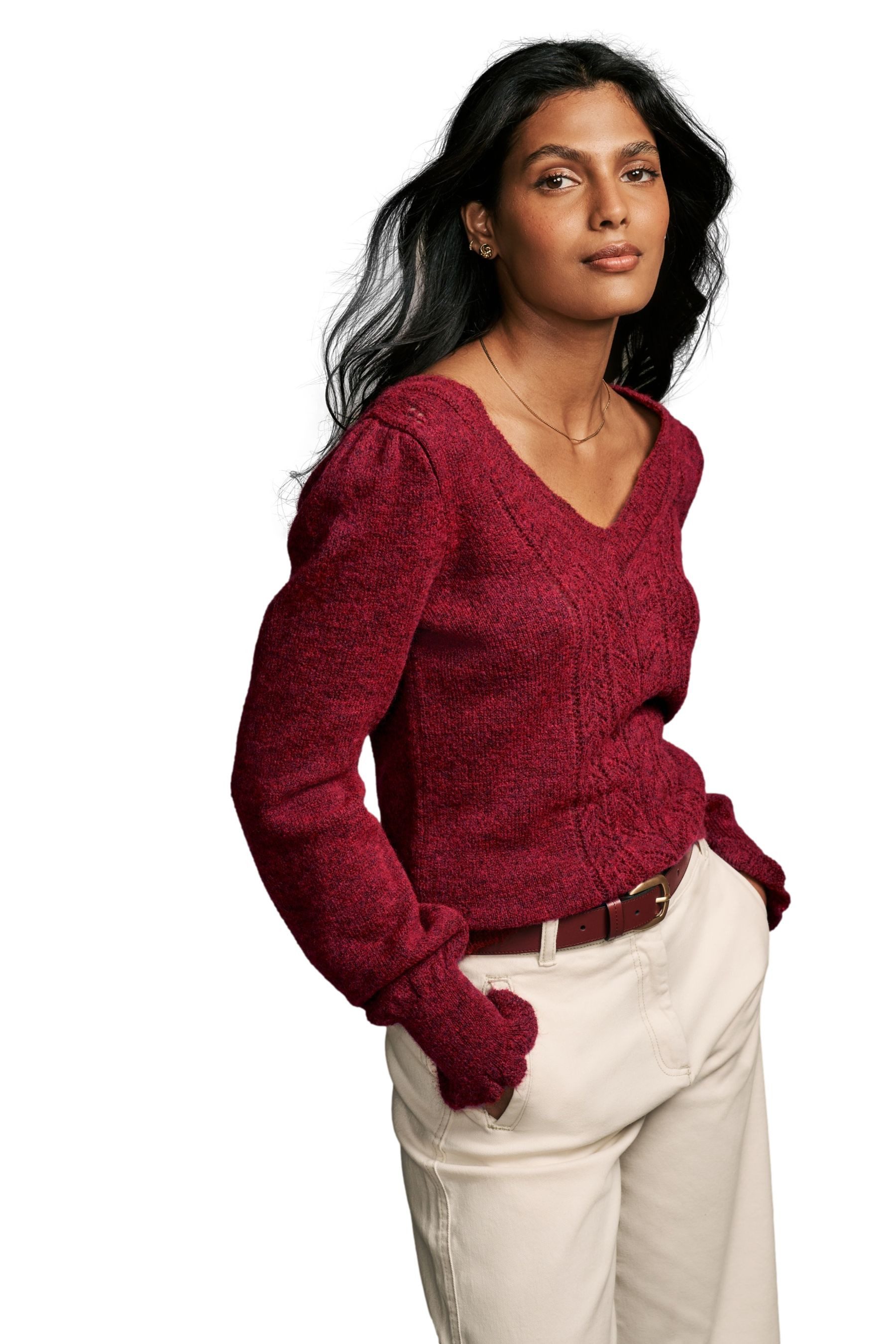 LAURA ASHLEY V-Ausschnitt-Pullover Laura Ashley V-Ausschnitt-Pullover, Loch günstig online kaufen