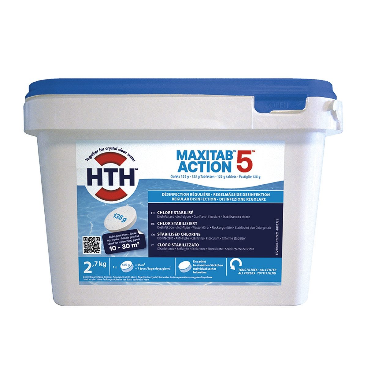 Poolpflege MaxiTab Action 5 - 2,7 kg Chlor Multifunktion 135g Tabletten 5-in-1