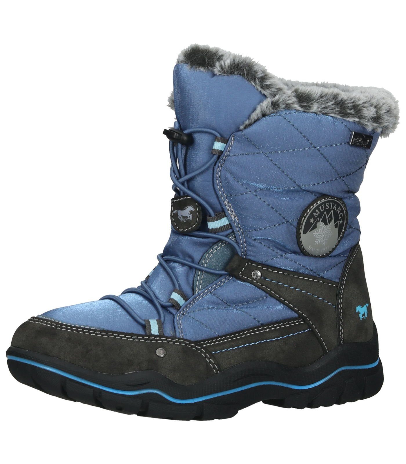 MUSTANG Stiefel Lederimitat/Textil Stiefelette Blau