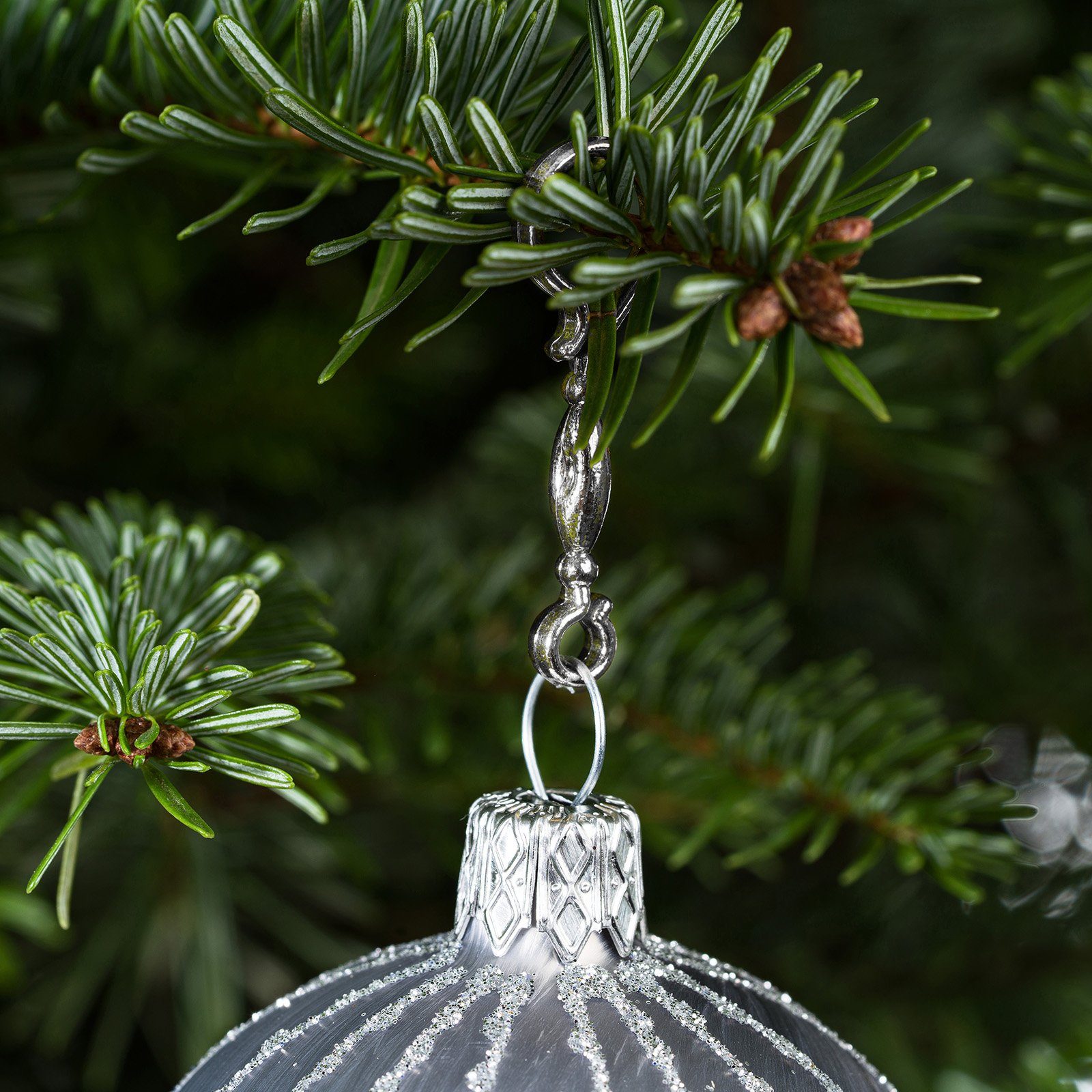 Aufhänger Candy" Weihnachtsbaumkugel "Chrom Navidacio 60 Stück Haken Silber Weihnachtskugeln