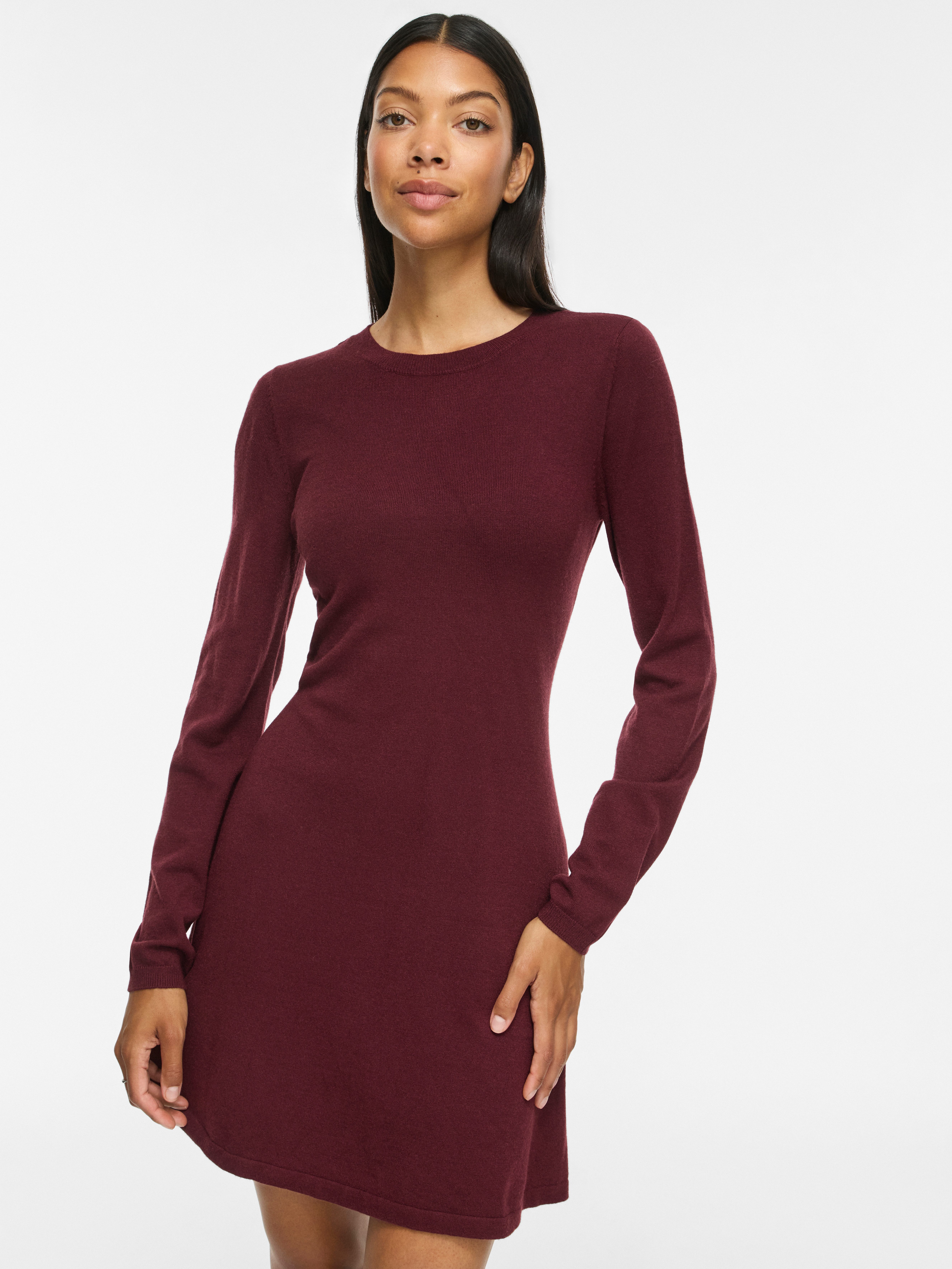 Vila Strickkleid VICOMFY A-LINE O-NECK KNIT DRESS - NOOS Materialmix, normal geschnitten